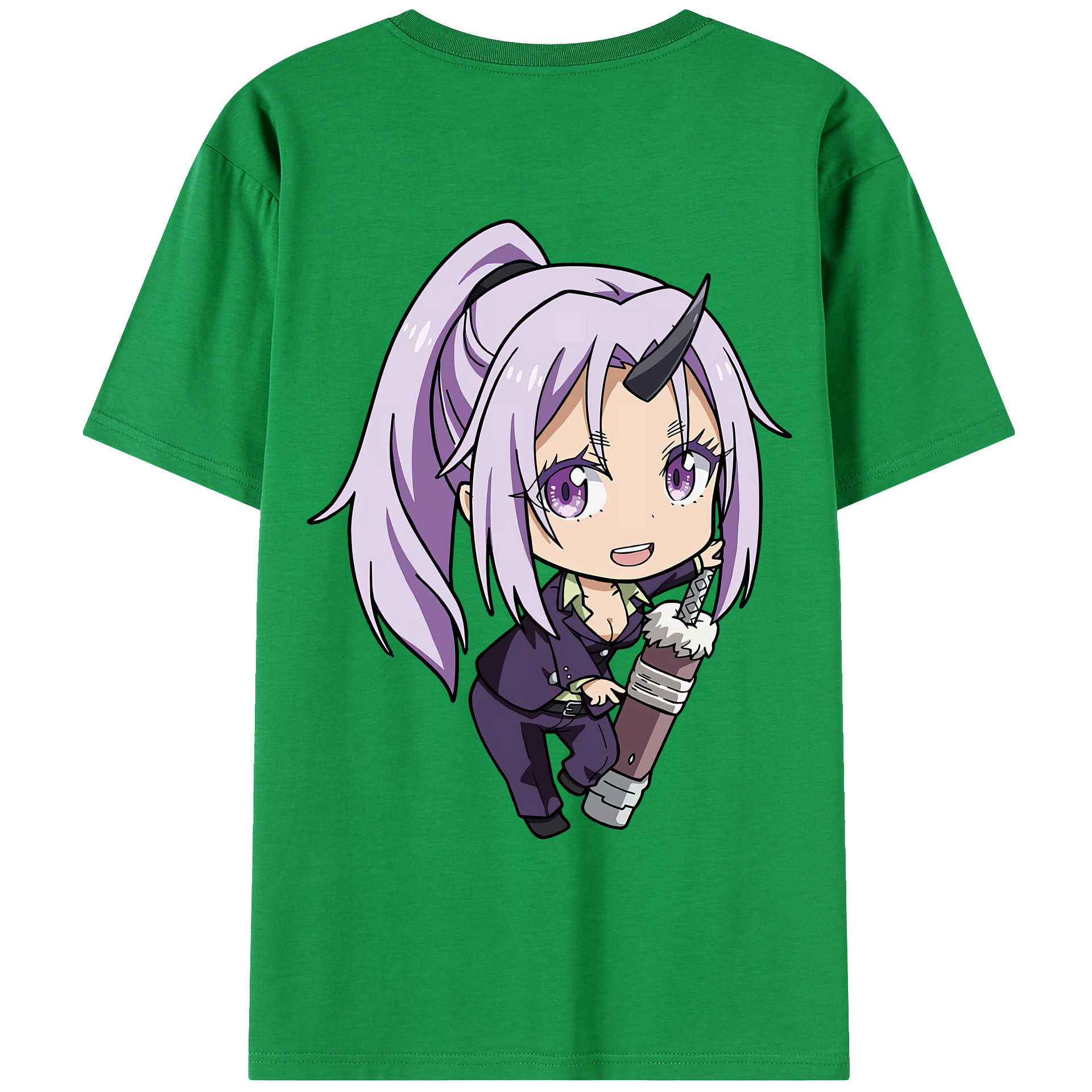 （画像用） 転スラ Regarding Reincarnated to Slime 綿100％ メンズ半袖Tシャツ（バックプリント） 通気性