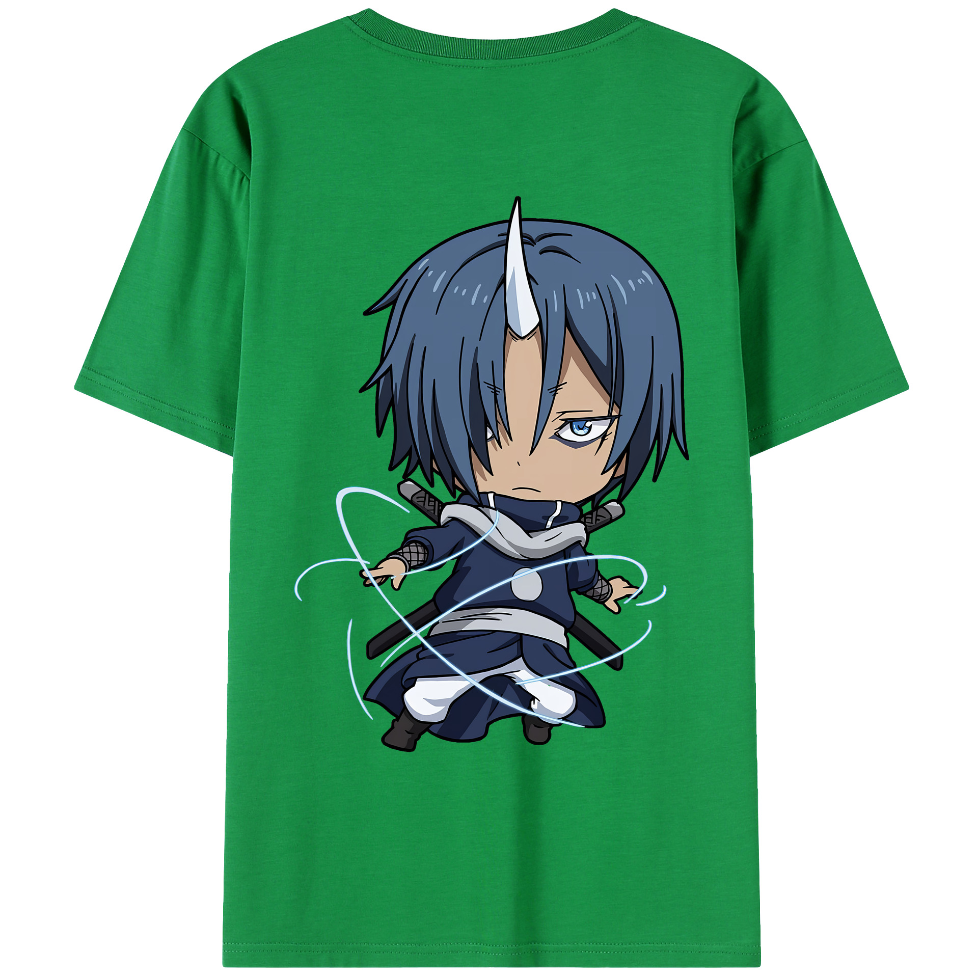 （画像用） 転スラ Regarding Reincarnated to Slime 綿100％ メンズ半袖Tシャツ（バックプリント） 通気性