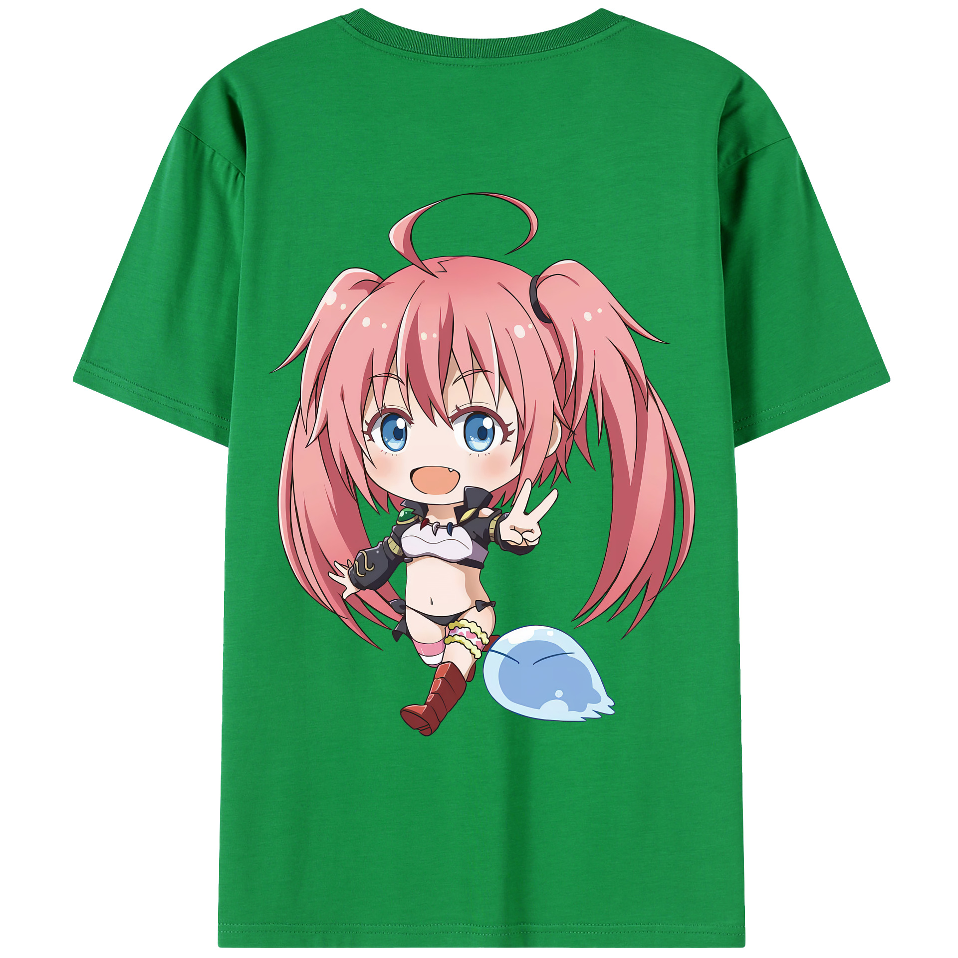 （画像用） 転スラ Regarding Reincarnated to Slime 綿100％ メンズ半袖Tシャツ（バックプリント） 通気性