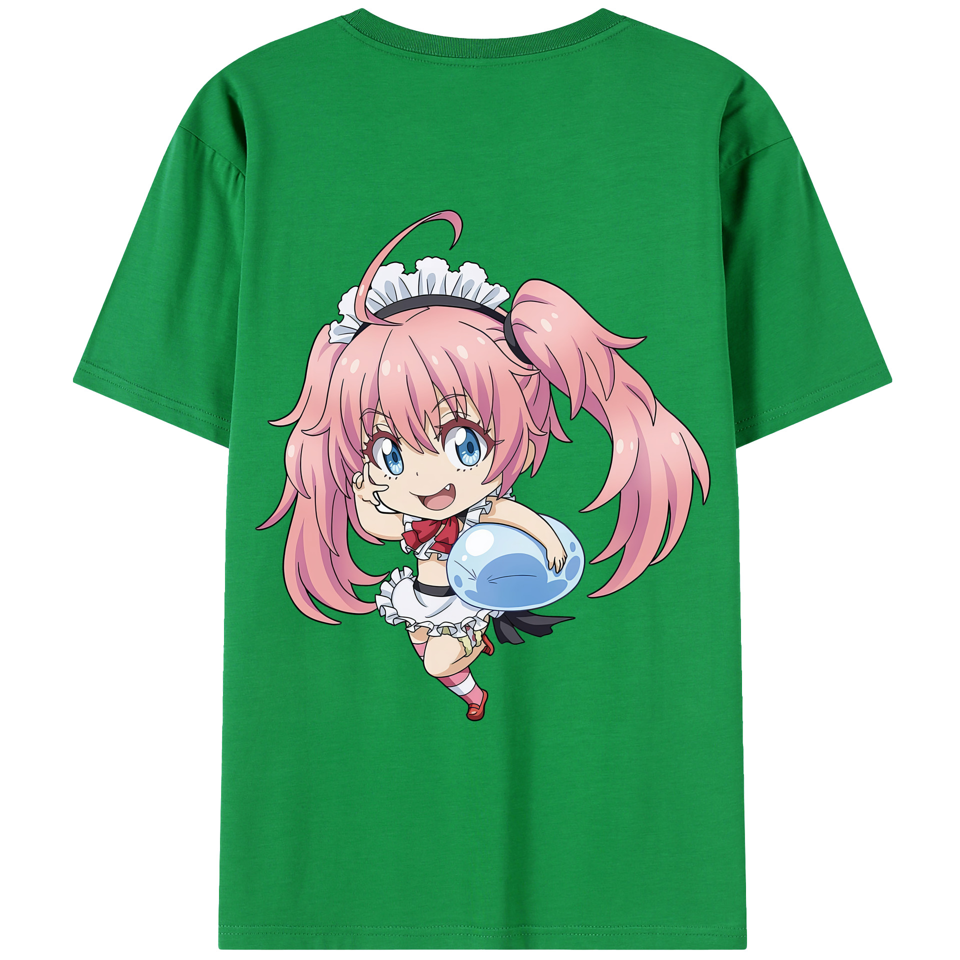 （画像用） 転スラ Regarding Reincarnated to Slime 綿100％ メンズ半袖Tシャツ（バックプリント） 通気性