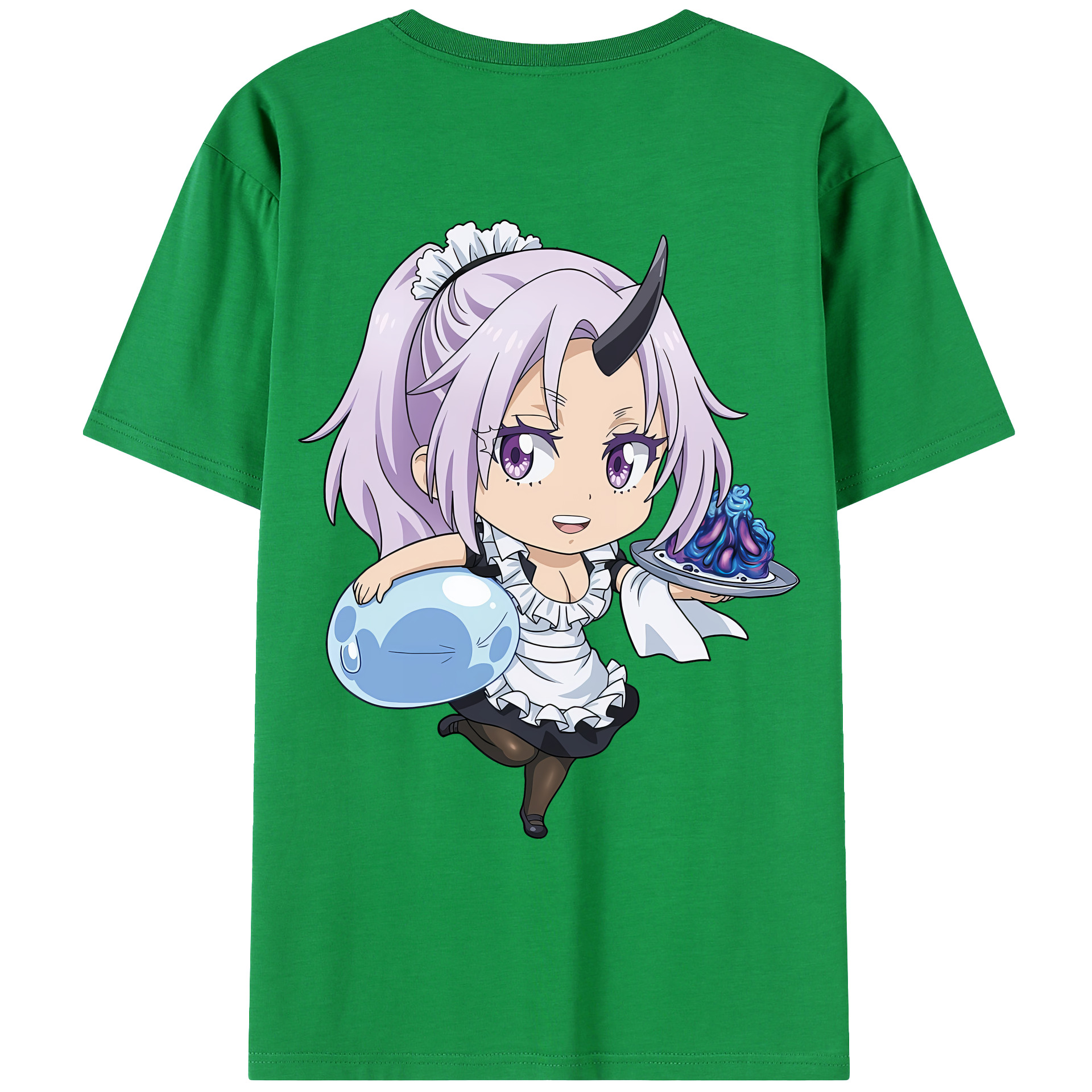 （画像用） 転スラ Regarding Reincarnated to Slime 綿100％ メンズ半袖Tシャツ（バックプリント） 通気性