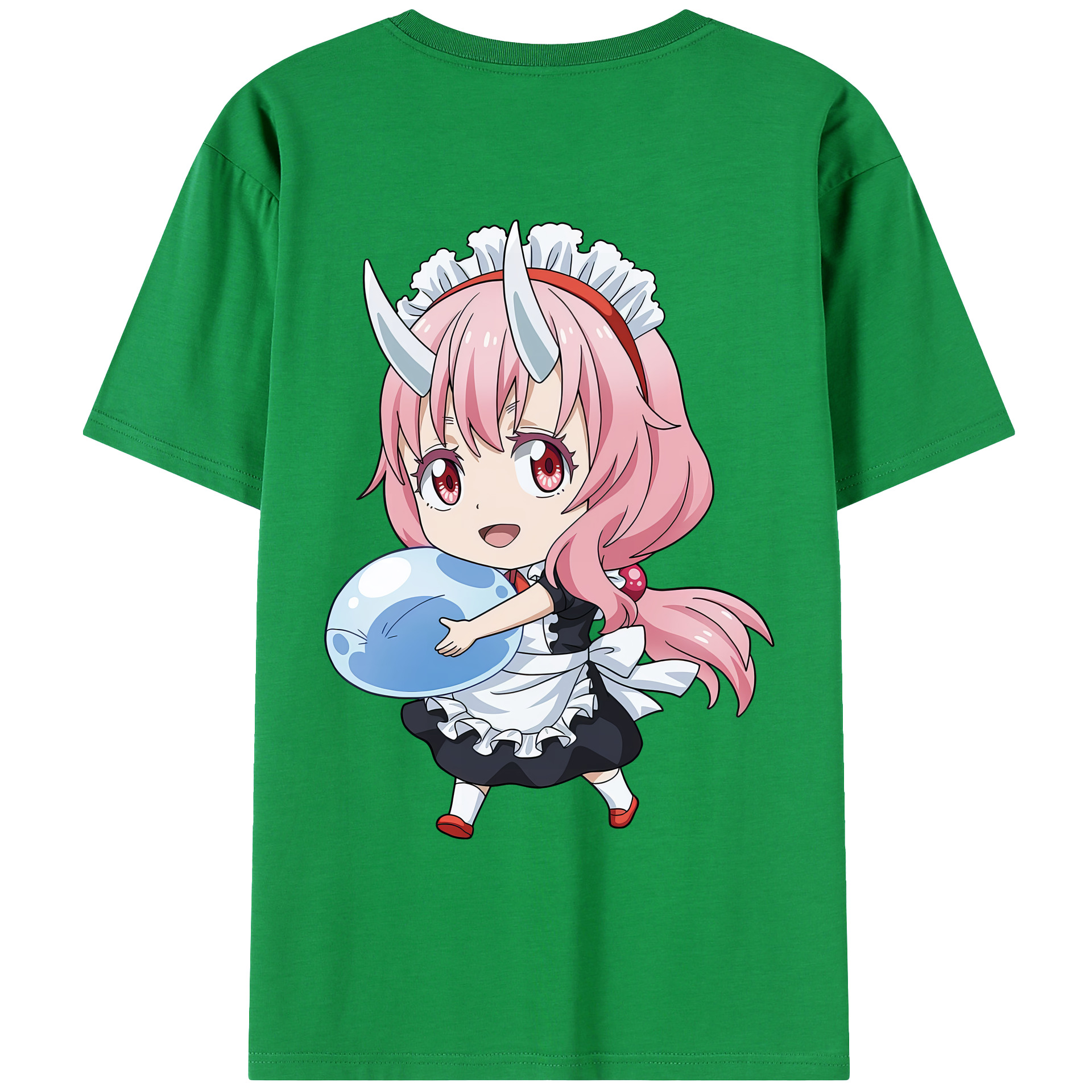 （画像用） 転スラ Regarding Reincarnated to Slime 綿100％ メンズ半袖Tシャツ（バックプリント） 通気性