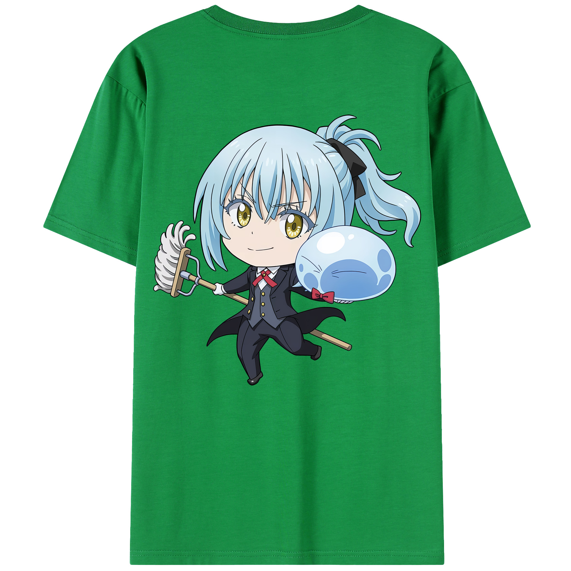 （画像用） 転スラ Regarding Reincarnated to Slime 綿100％ メンズ半袖Tシャツ（バックプリント） 通気性