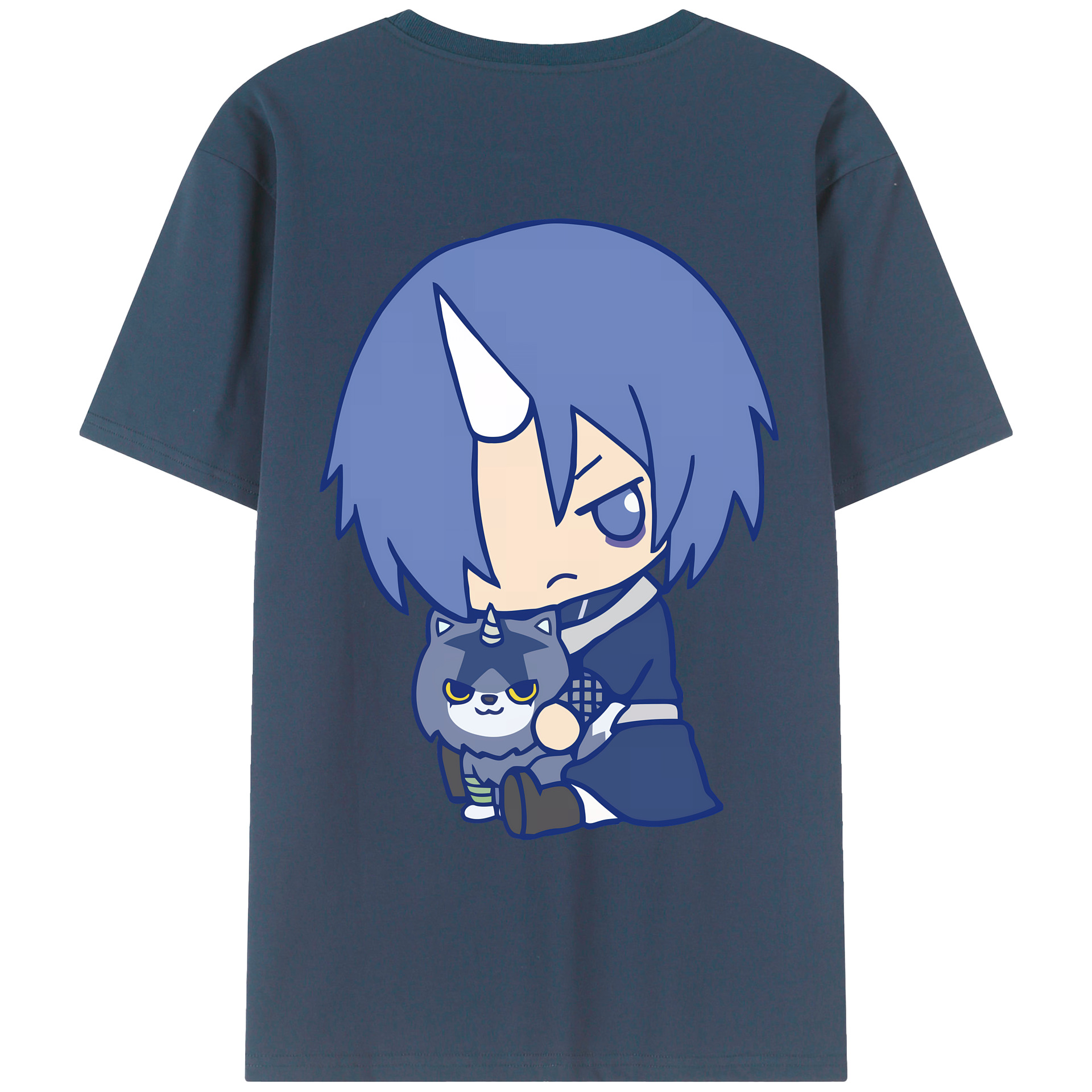 （画像用） 転スラ Regarding Reincarnated to Slime 綿100％ メンズ半袖Tシャツ（バックプリント） 通気性