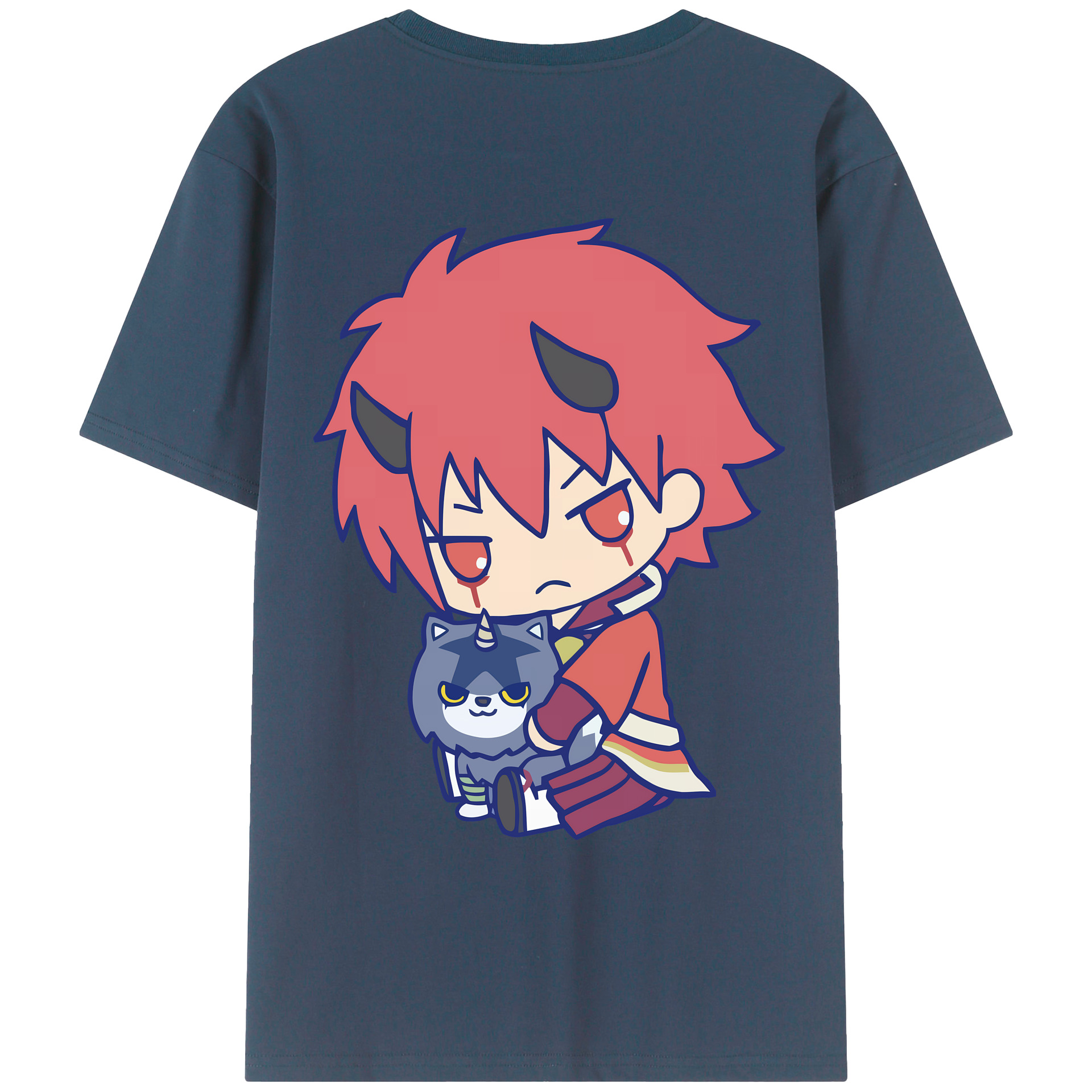 （画像用） 転スラ Regarding Reincarnated to Slime 綿100％ メンズ半袖Tシャツ（バックプリント） 通気性