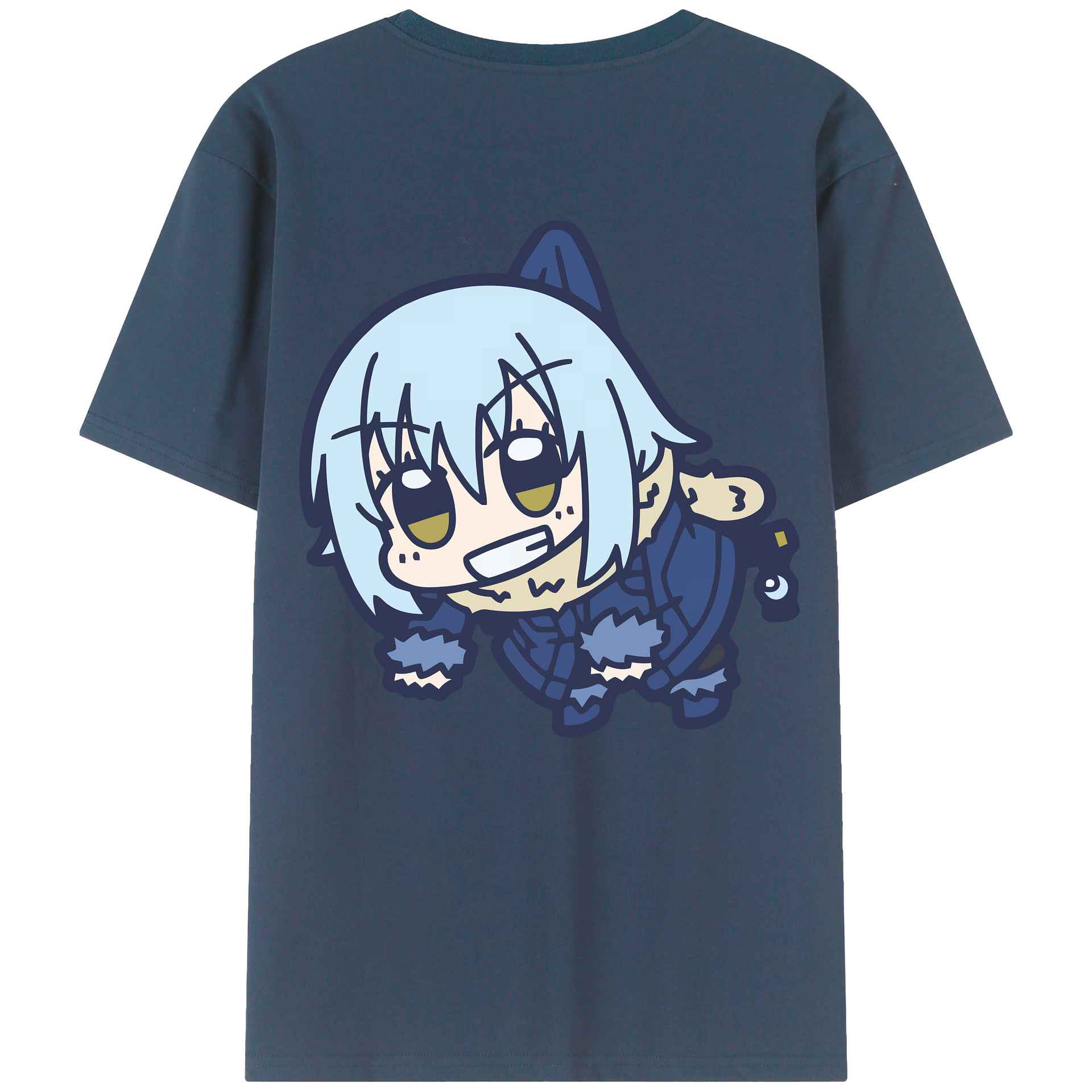 （画像用） 転スラ Regarding Reincarnated to Slime 綿100％ メンズ半袖Tシャツ（バックプリント） 通気性