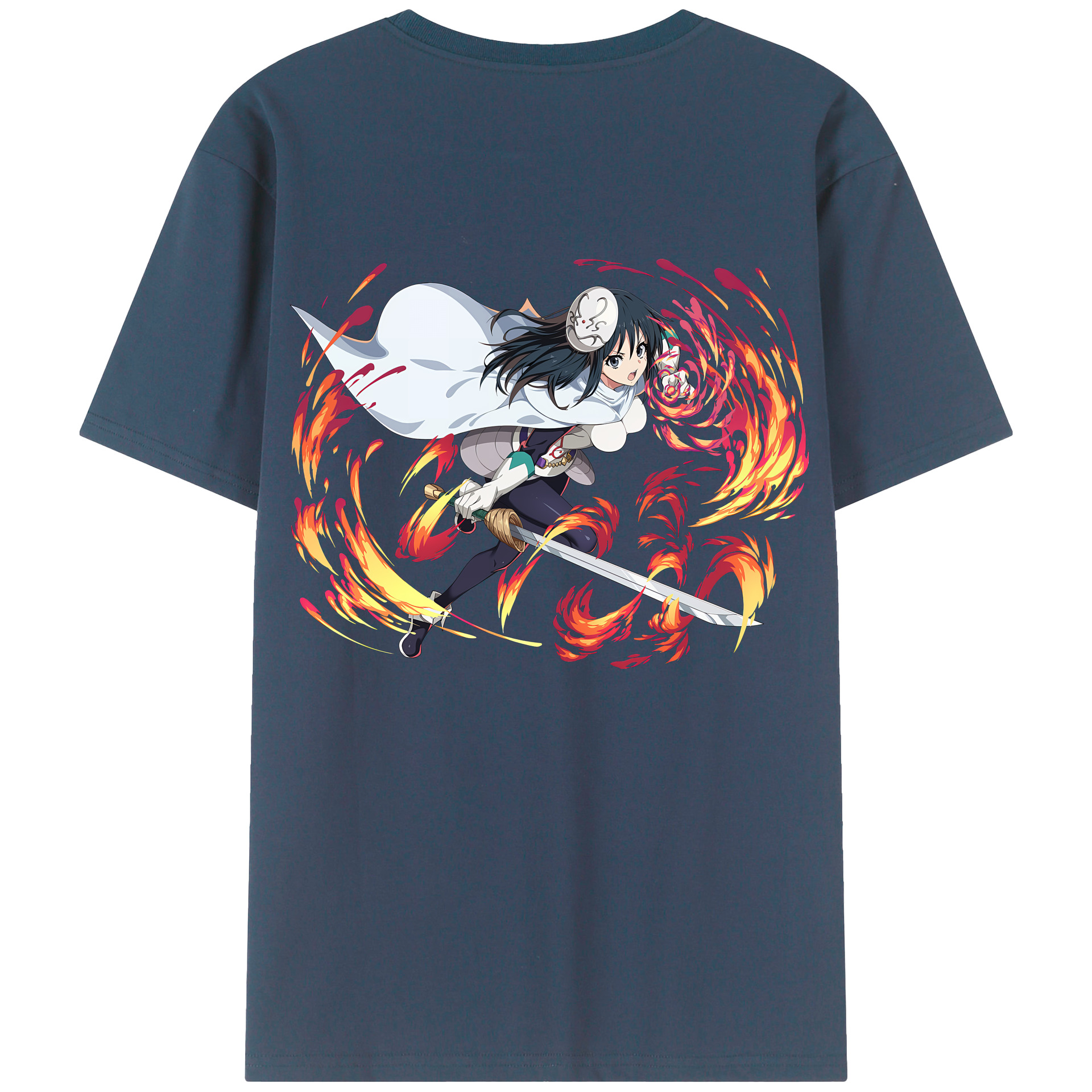 （画像用） 転スラ Regarding Reincarnated to Slime 綿100％ メンズ半袖Tシャツ（バックプリント） 通気性