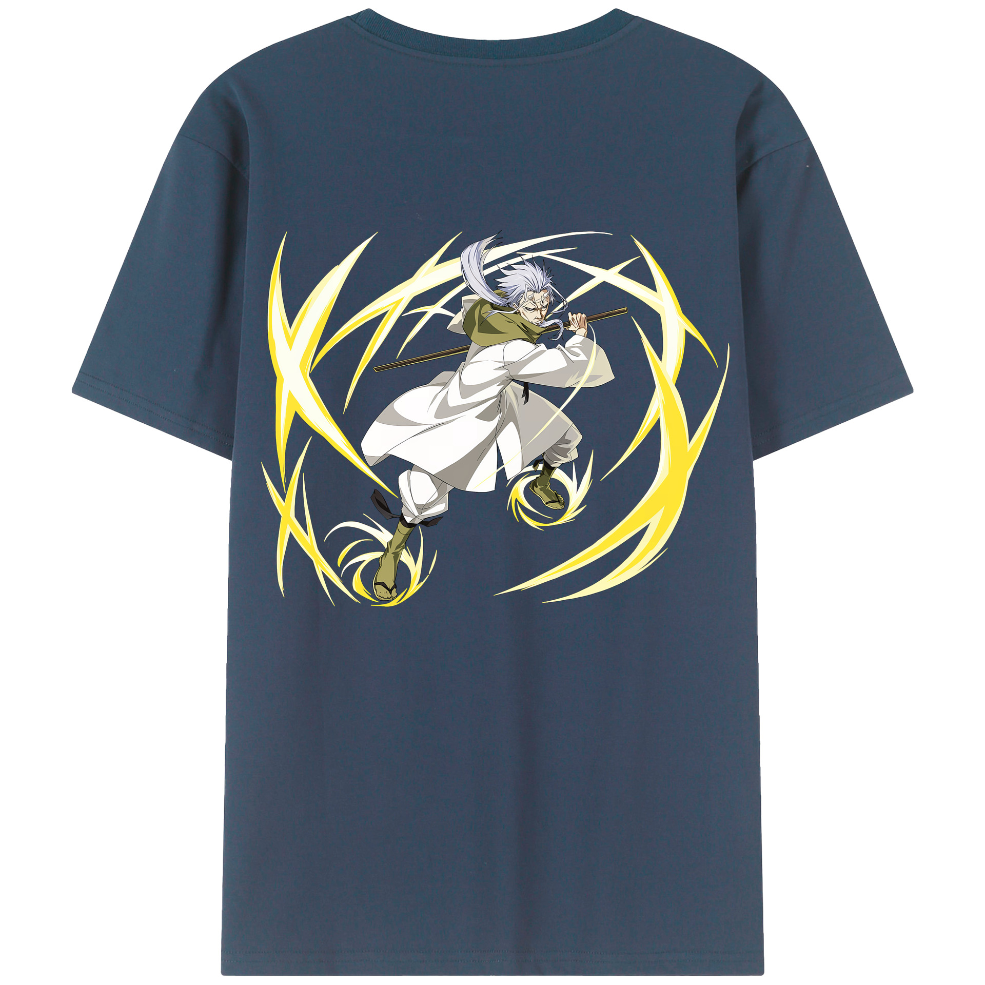 （画像用） 転スラ Regarding Reincarnated to Slime 綿100％ メンズ半袖Tシャツ（バックプリント） 通気性