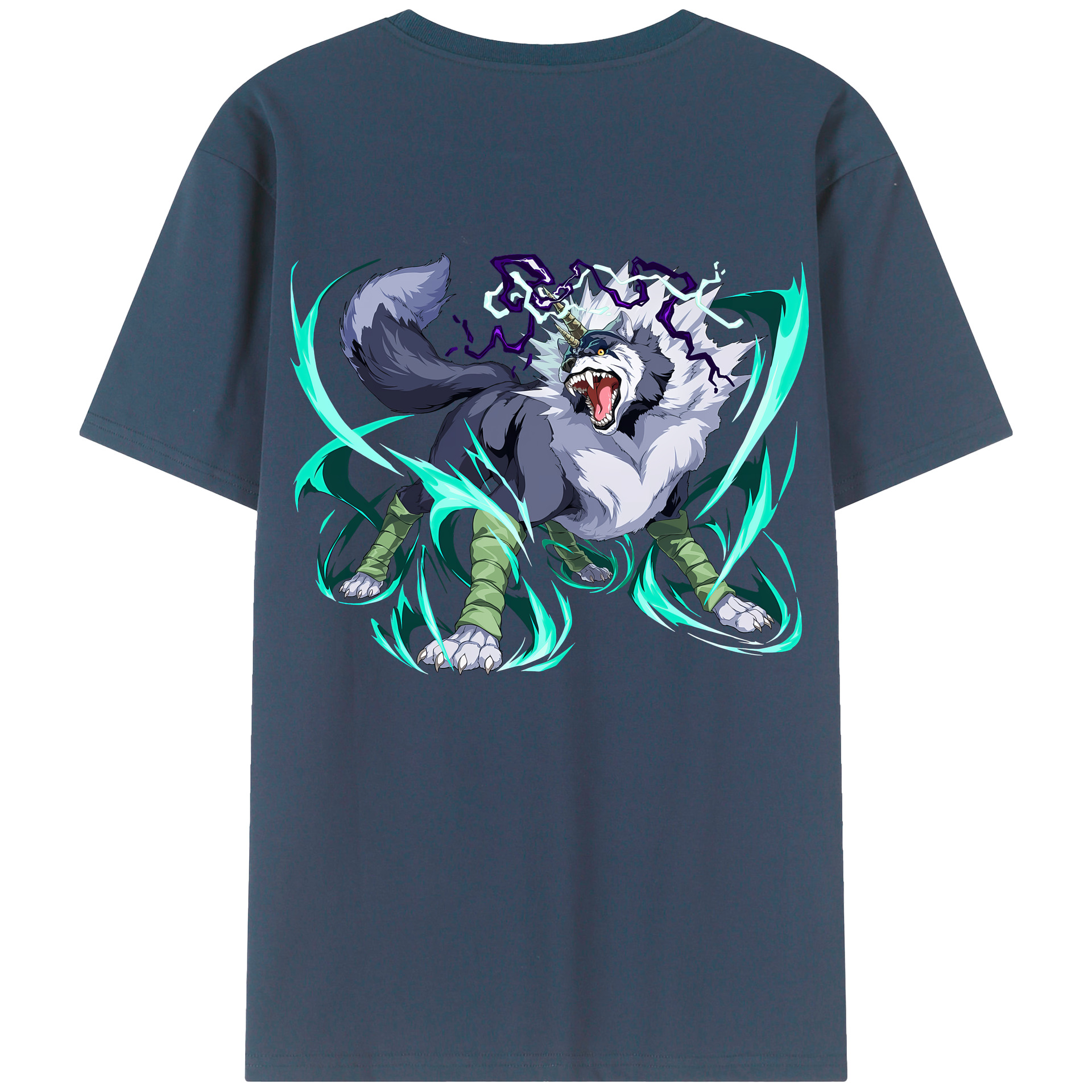 （画像用） 転スラ Regarding Reincarnated to Slime 綿100％ メンズ半袖Tシャツ（バックプリント） 通気性