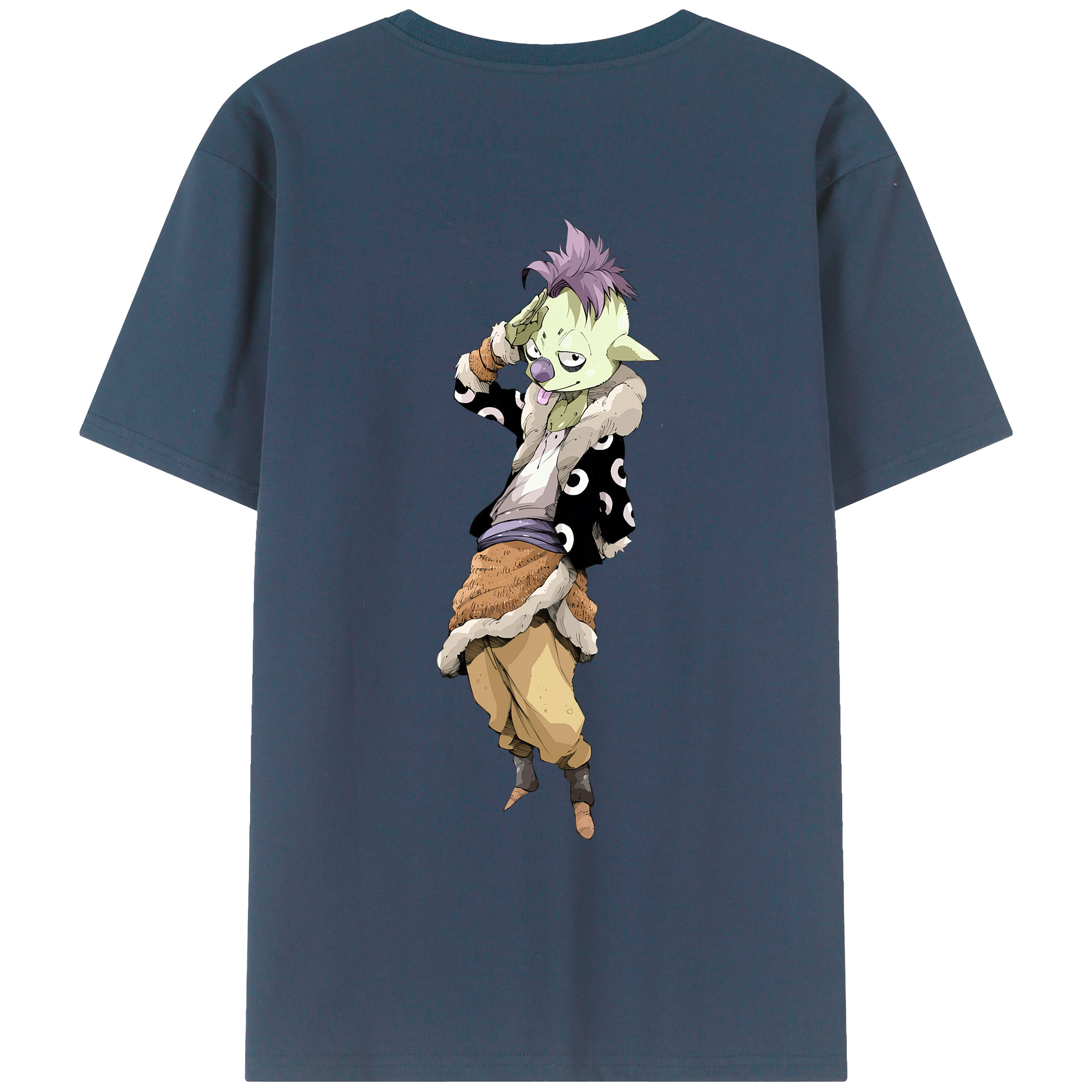 （画像用） 転スラ Regarding Reincarnated to Slime 綿100％ メンズ半袖Tシャツ（バックプリント） 通気性