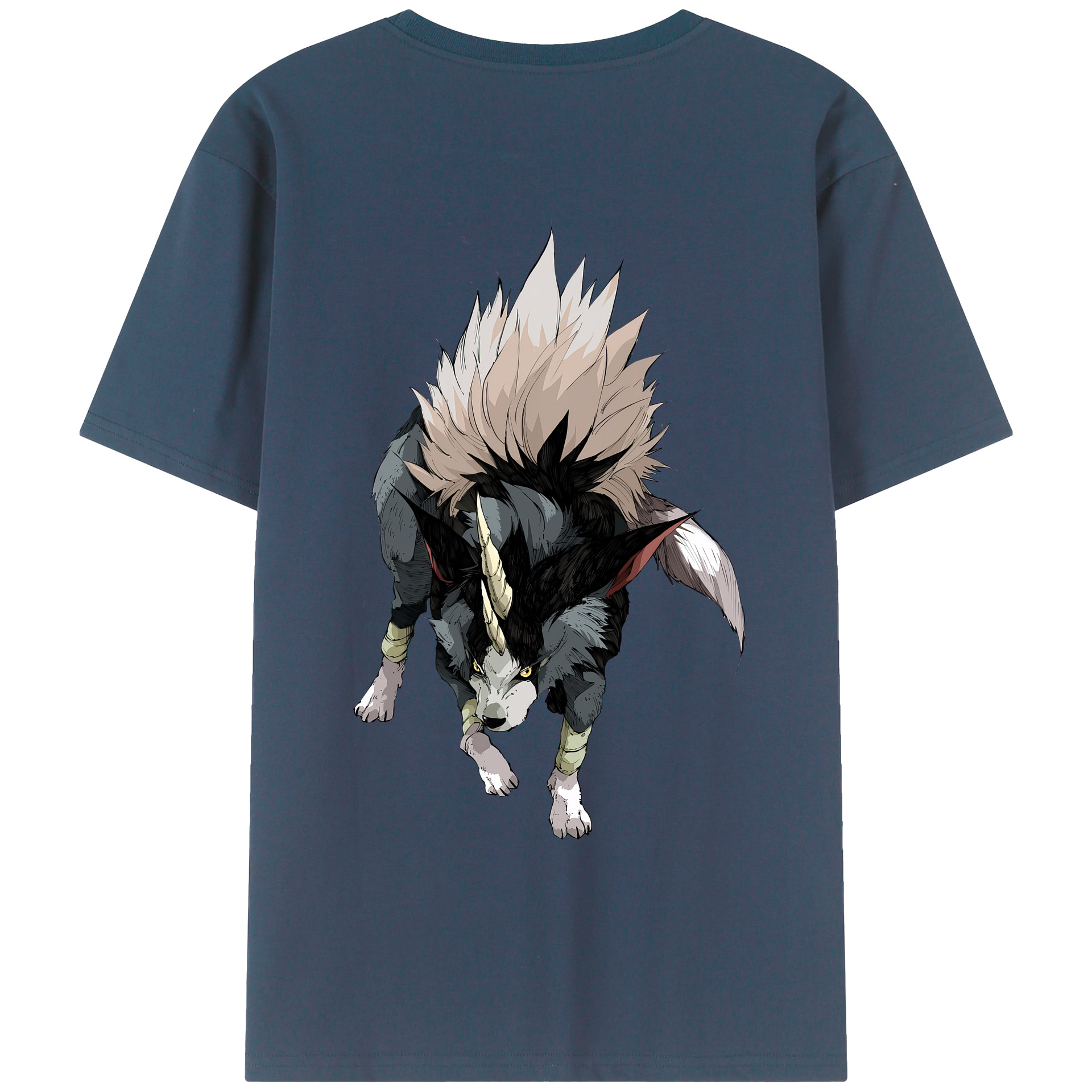 （画像用） 転スラ Regarding Reincarnated to Slime 綿100％ メンズ半袖Tシャツ（バックプリント） 通気性