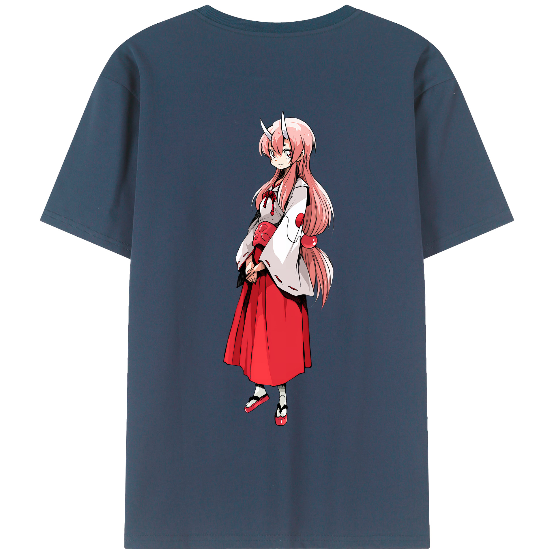 （画像用） 転スラ Regarding Reincarnated to Slime 綿100％ メンズ半袖Tシャツ（バックプリント） 通気性