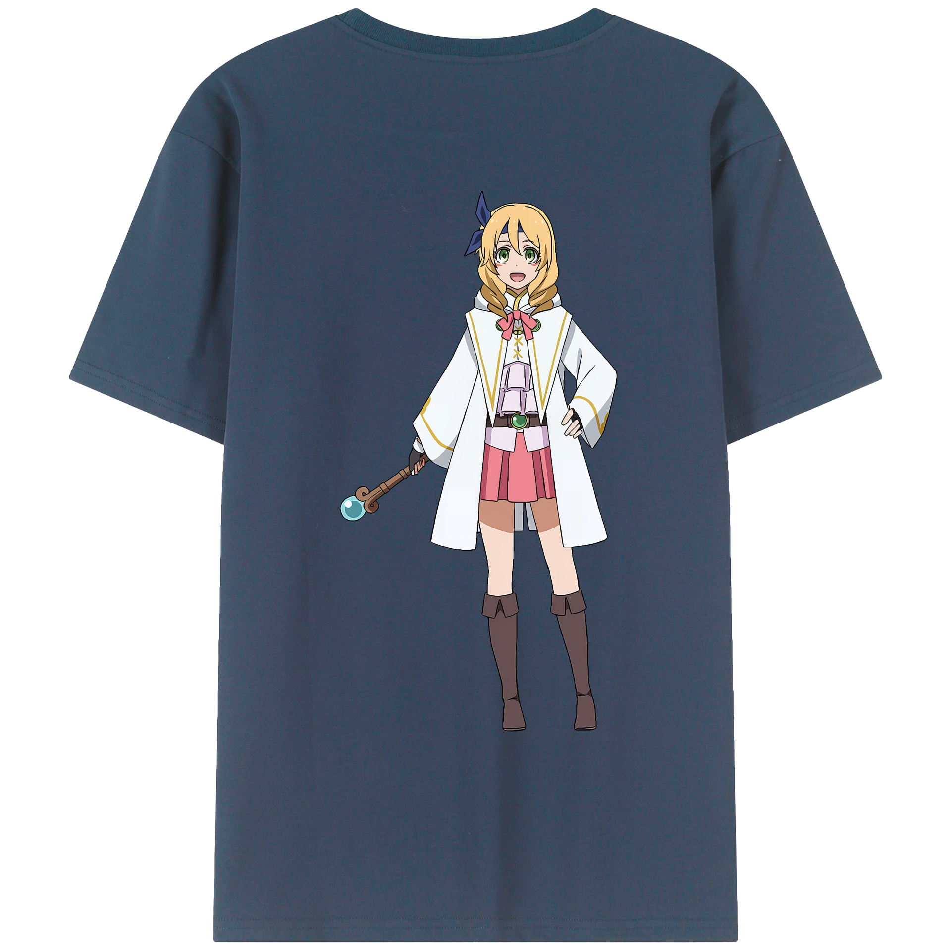 （画像用） 転スラ Regarding Reincarnated to Slime 綿100％ メンズ半袖Tシャツ（バックプリント） 通気性