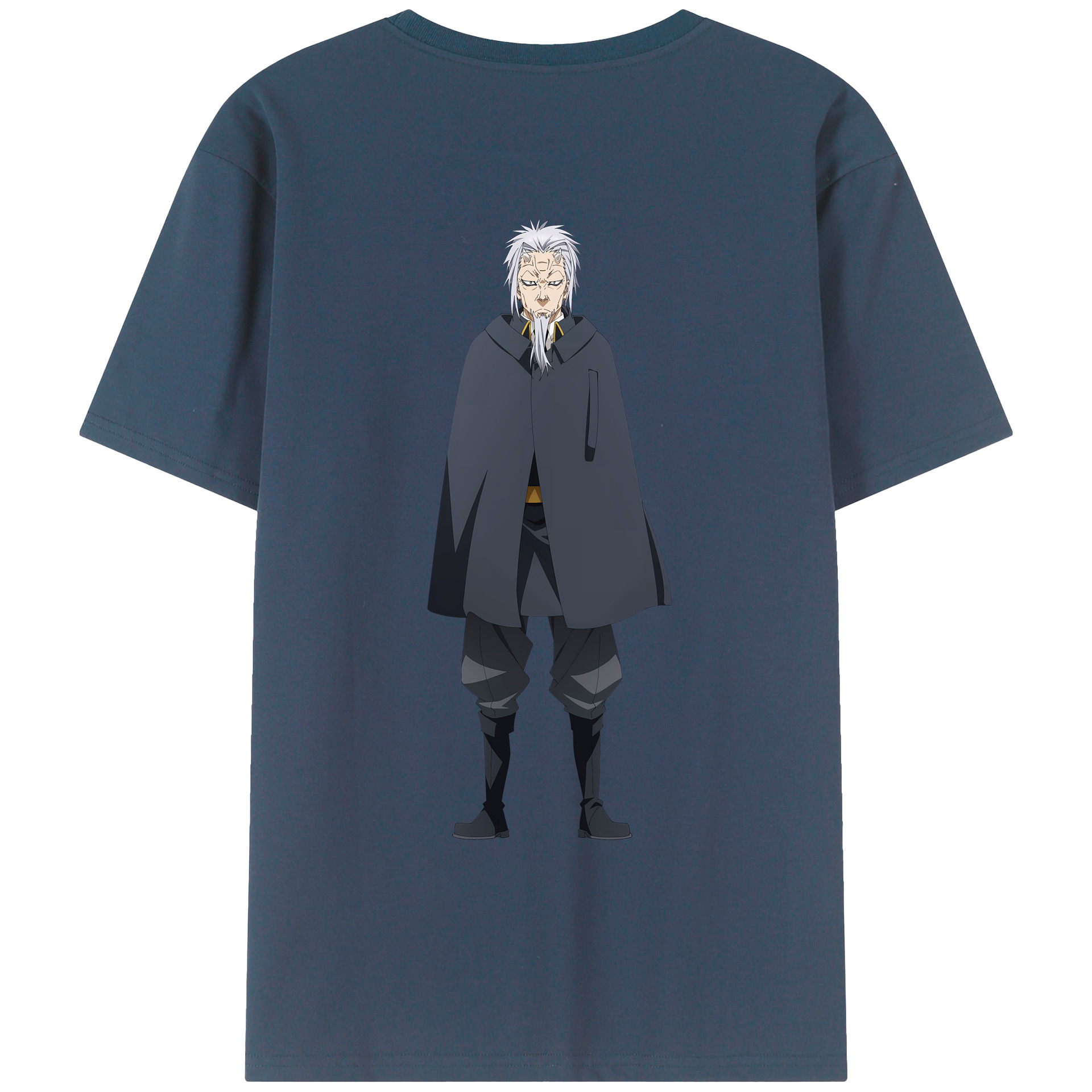 （画像用） 転スラ Regarding Reincarnated to Slime 綿100％ メンズ半袖Tシャツ（バックプリント） 通気性