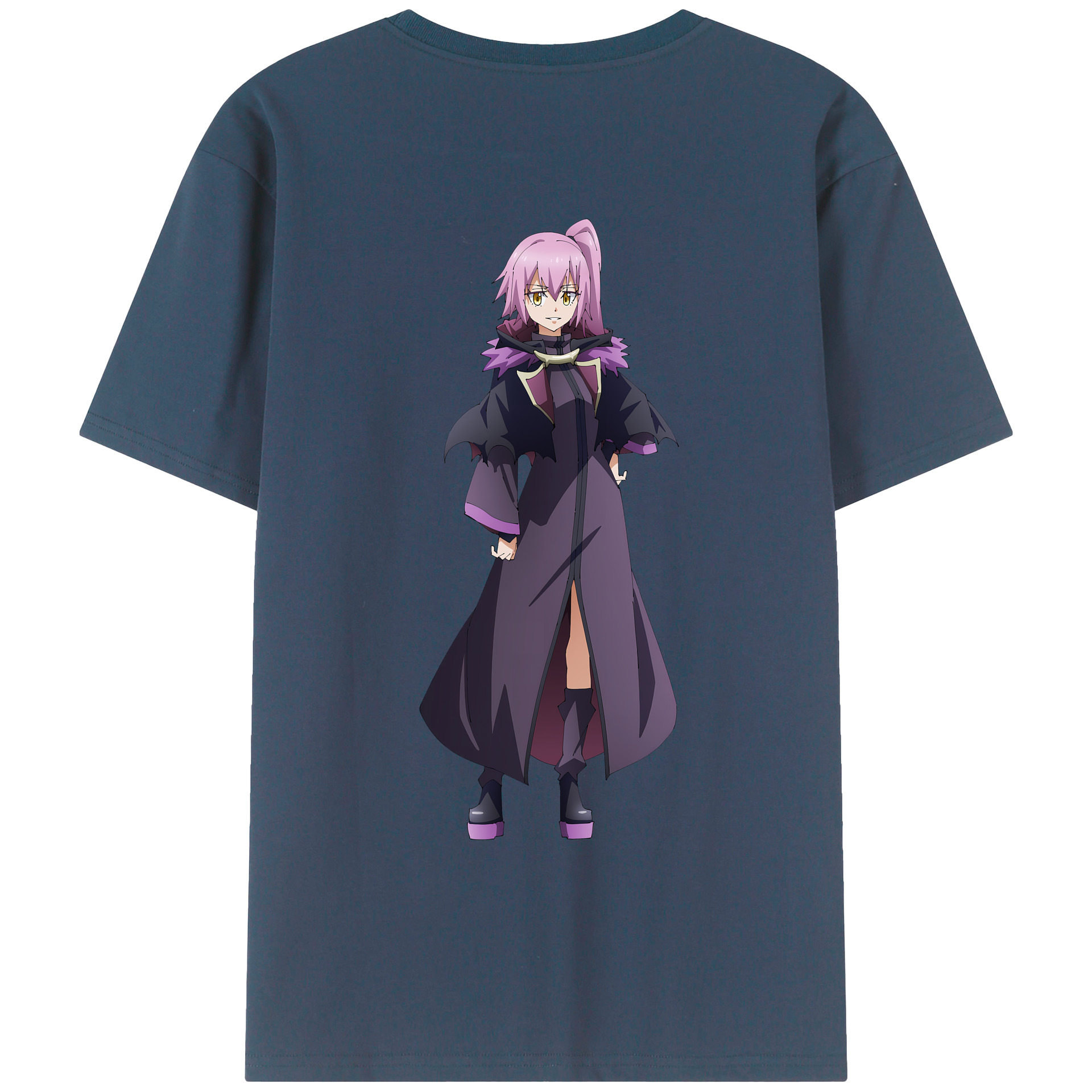 （画像用） 転スラ Regarding Reincarnated to Slime 綿100％ メンズ半袖Tシャツ（バックプリント） 通気性