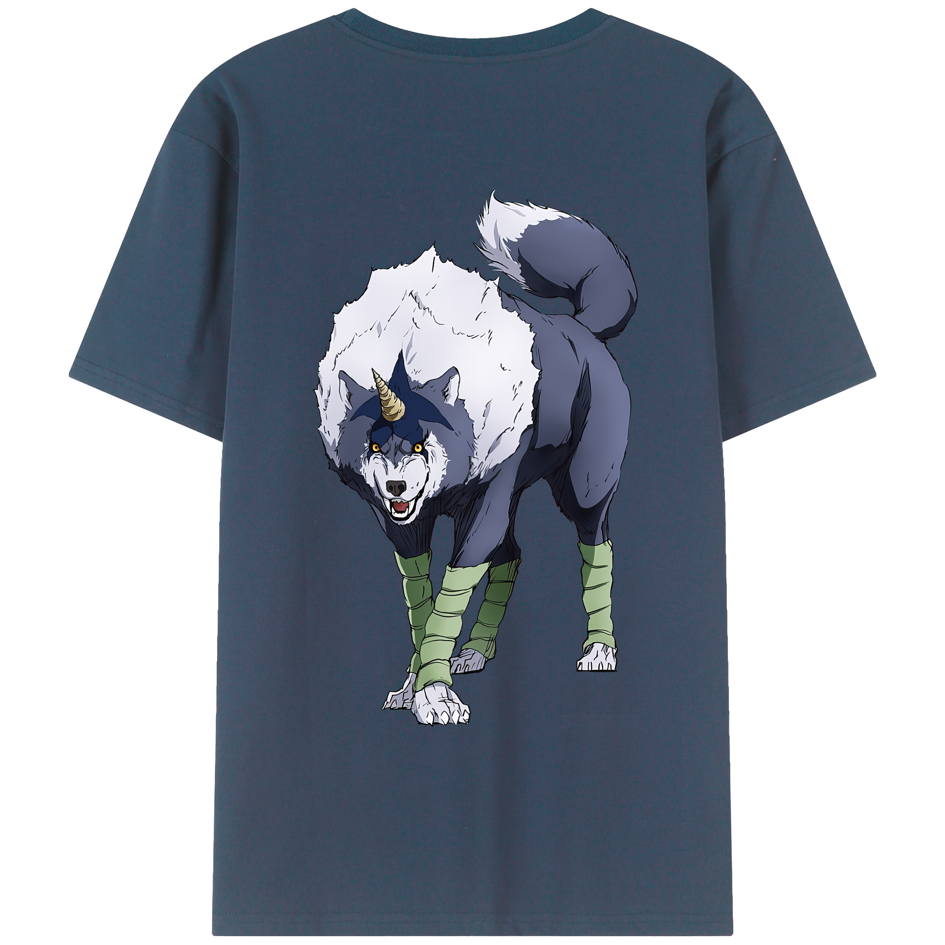 （画像用） 転スラ Regarding Reincarnated to Slime 綿100％ メンズ半袖Tシャツ（バックプリント） 通気性
