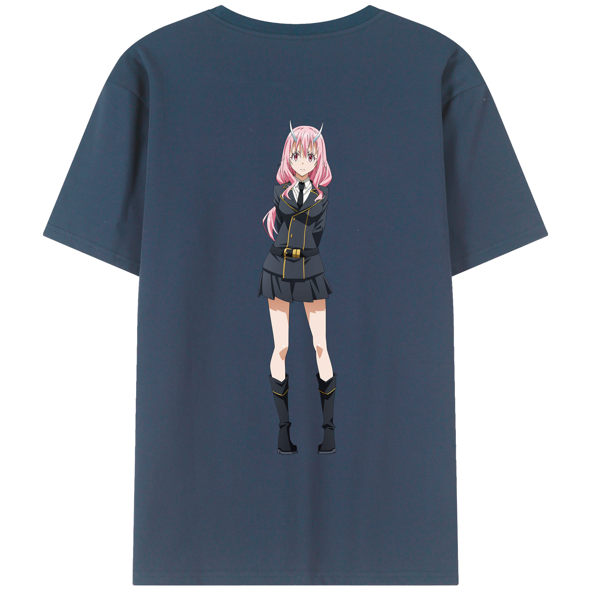 （画像用） 転スラ Regarding Reincarnated to Slime 綿100％ メンズ半袖Tシャツ（バックプリント） 通気性