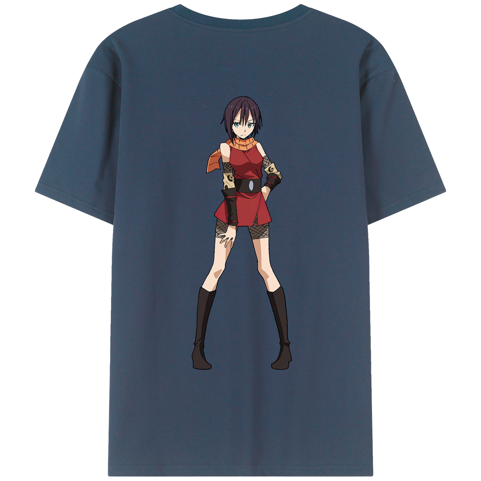 （画像用） 転スラ Regarding Reincarnated to Slime 綿100％ メンズ半袖Tシャツ（バックプリント） 通気性