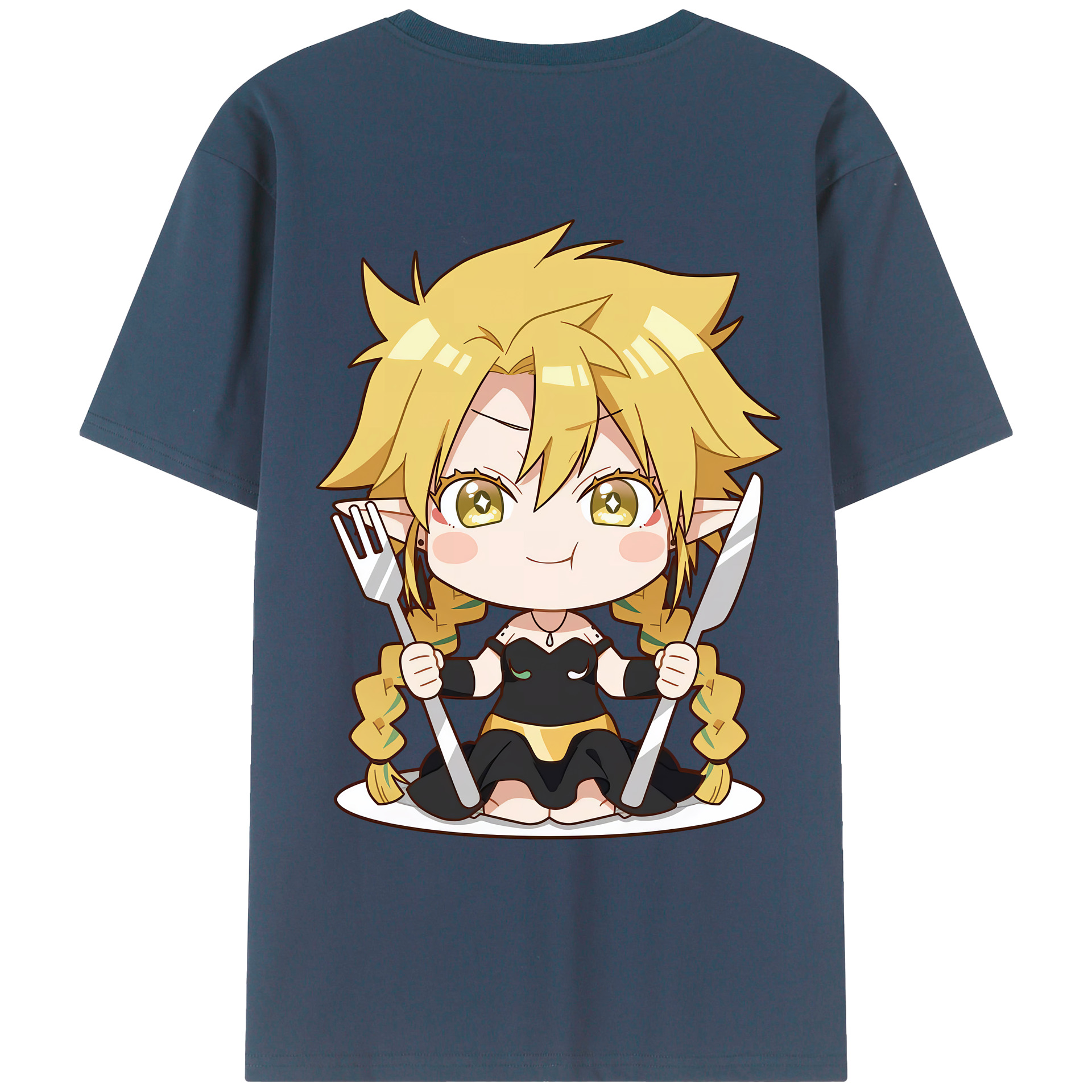 （画像用） 転スラ Regarding Reincarnated to Slime 綿100％ メンズ半袖Tシャツ（バックプリント） 通気性
