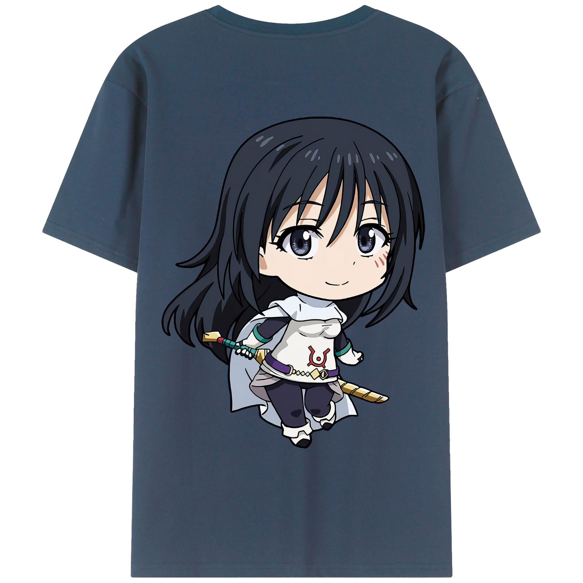 （画像用） 転スラ Regarding Reincarnated to Slime 綿100％ メンズ半袖Tシャツ（バックプリント） 通気性