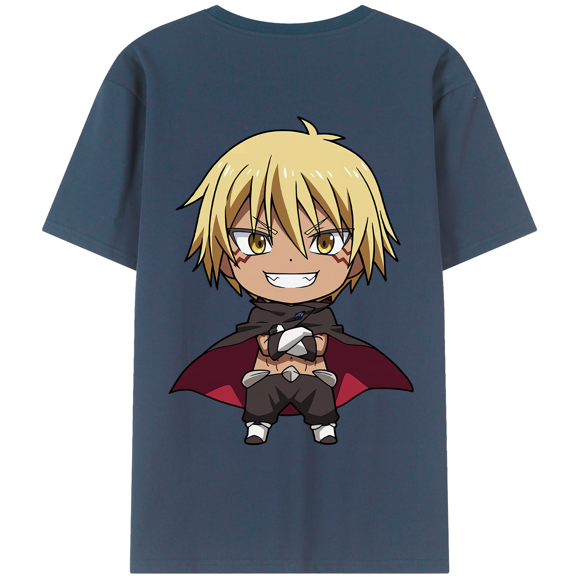 （画像用） 転スラ Regarding Reincarnated to Slime 綿100％ メンズ半袖Tシャツ（バックプリント） 通気性