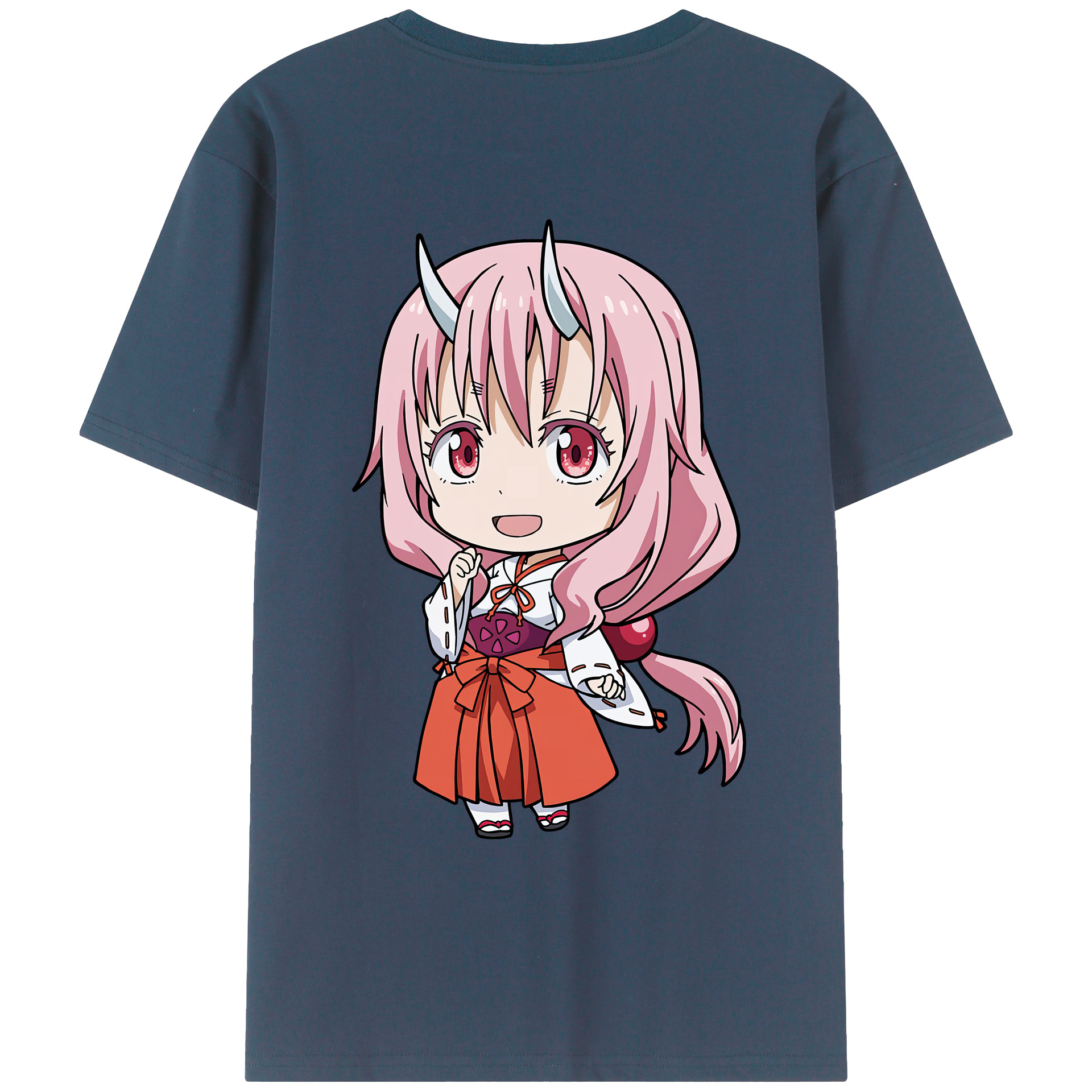 （画像用） 転スラ Regarding Reincarnated to Slime 綿100％ メンズ半袖Tシャツ（バックプリント） 通気性