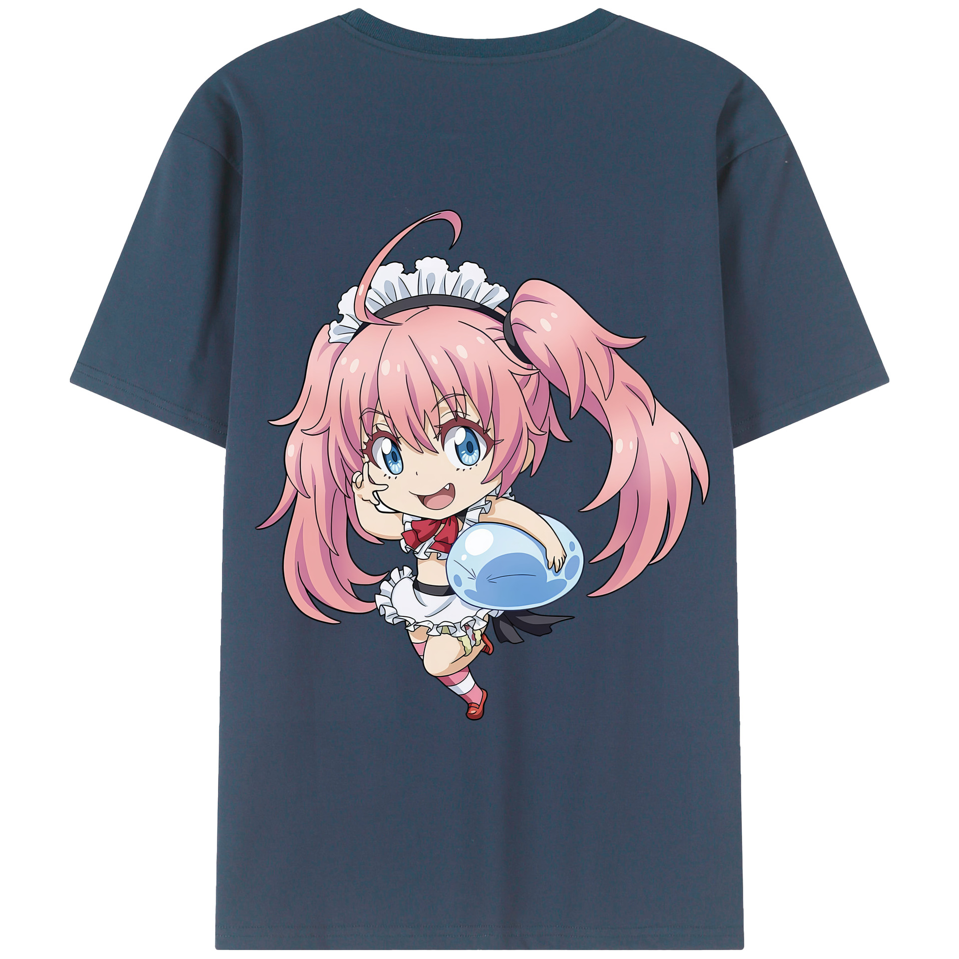 （画像用） 転スラ Regarding Reincarnated to Slime 綿100％ メンズ半袖Tシャツ（バックプリント） 通気性