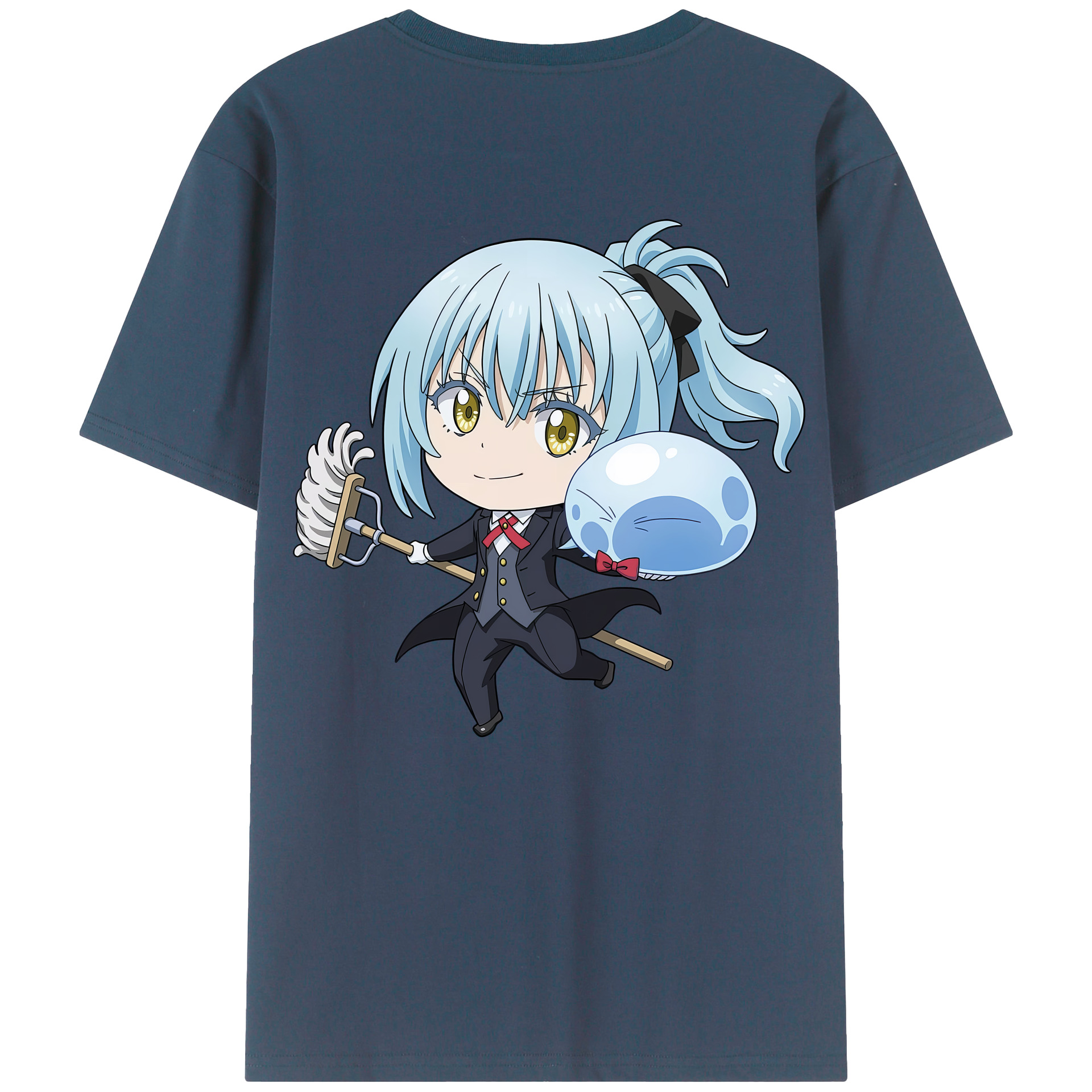 （画像用） 転スラ Regarding Reincarnated to Slime 綿100％ メンズ半袖Tシャツ（バックプリント） 通気性