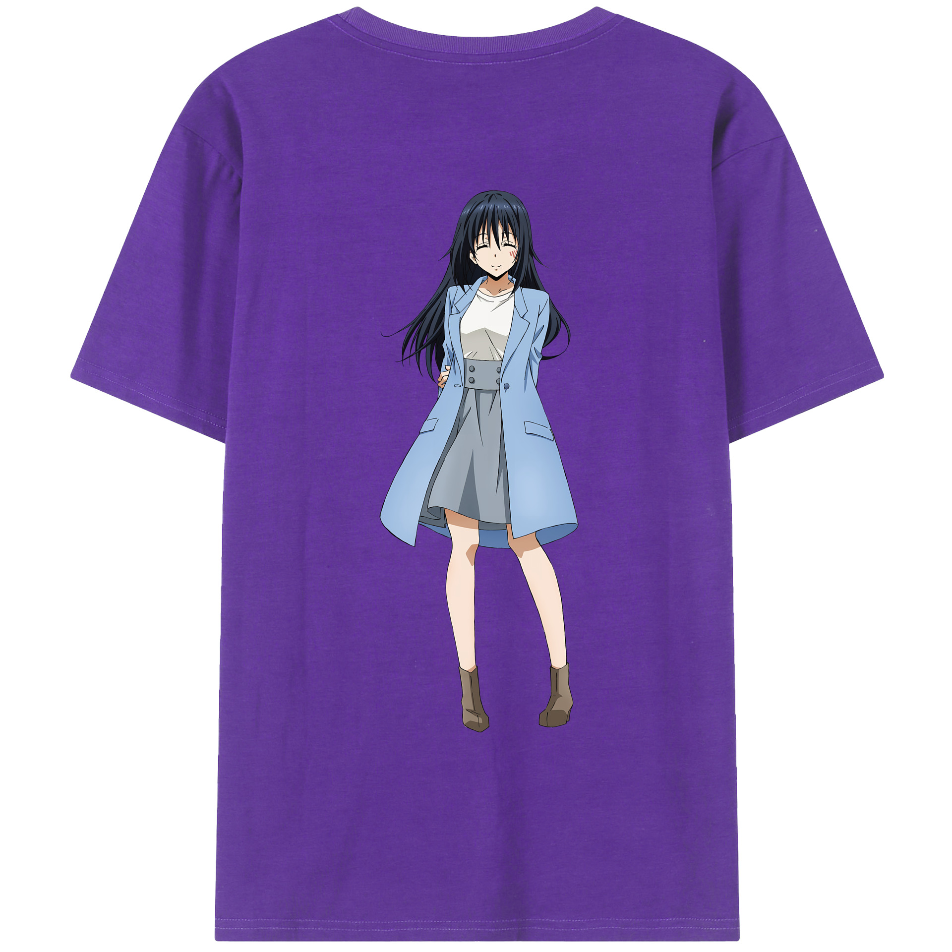 （画像用） 転スラ Regarding Reincarnated to Slime 綿100％ メンズ半袖Tシャツ（バックプリント） 通気性