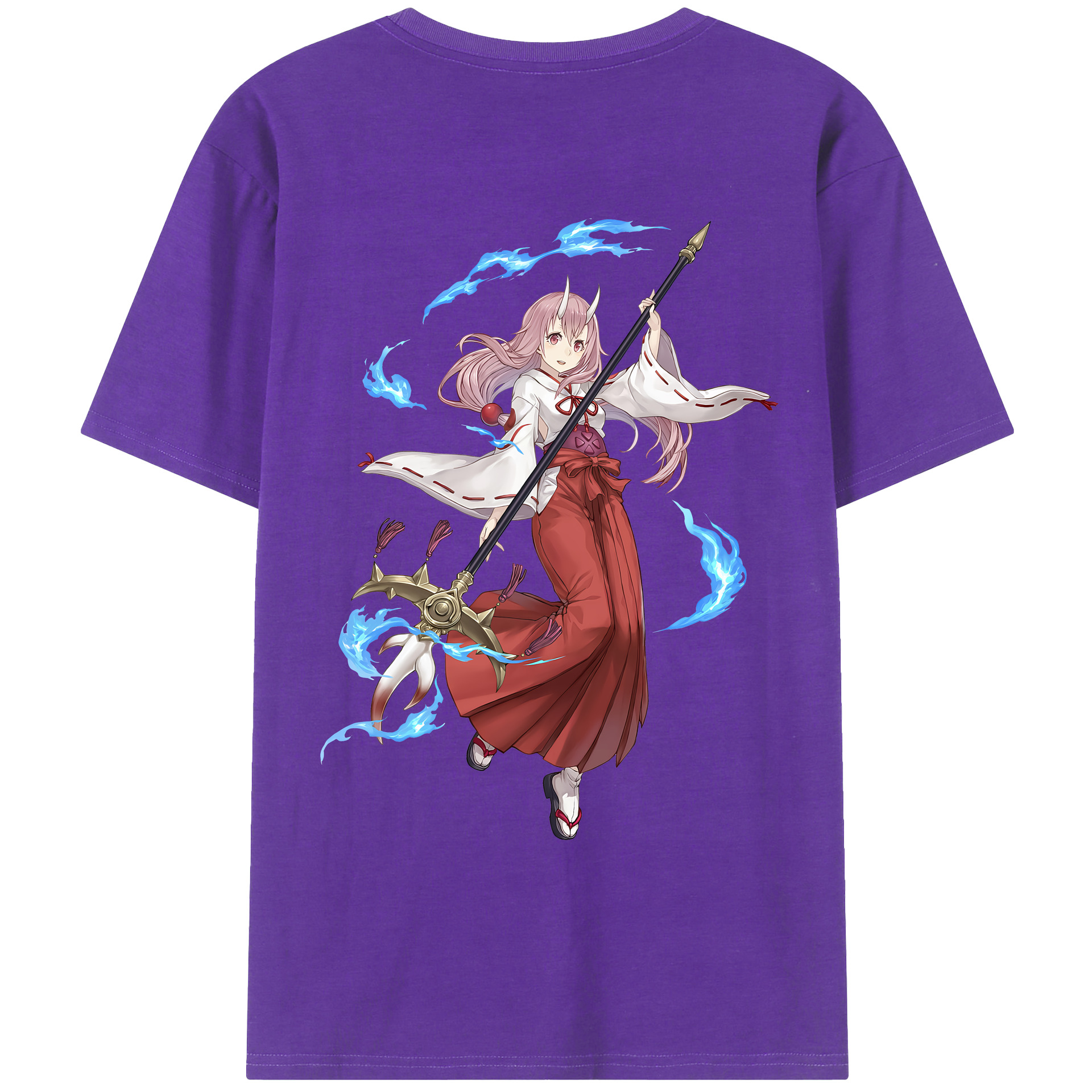 （画像用） 転スラ Regarding Reincarnated to Slime 綿100％ メンズ半袖Tシャツ（バックプリント） 通気性