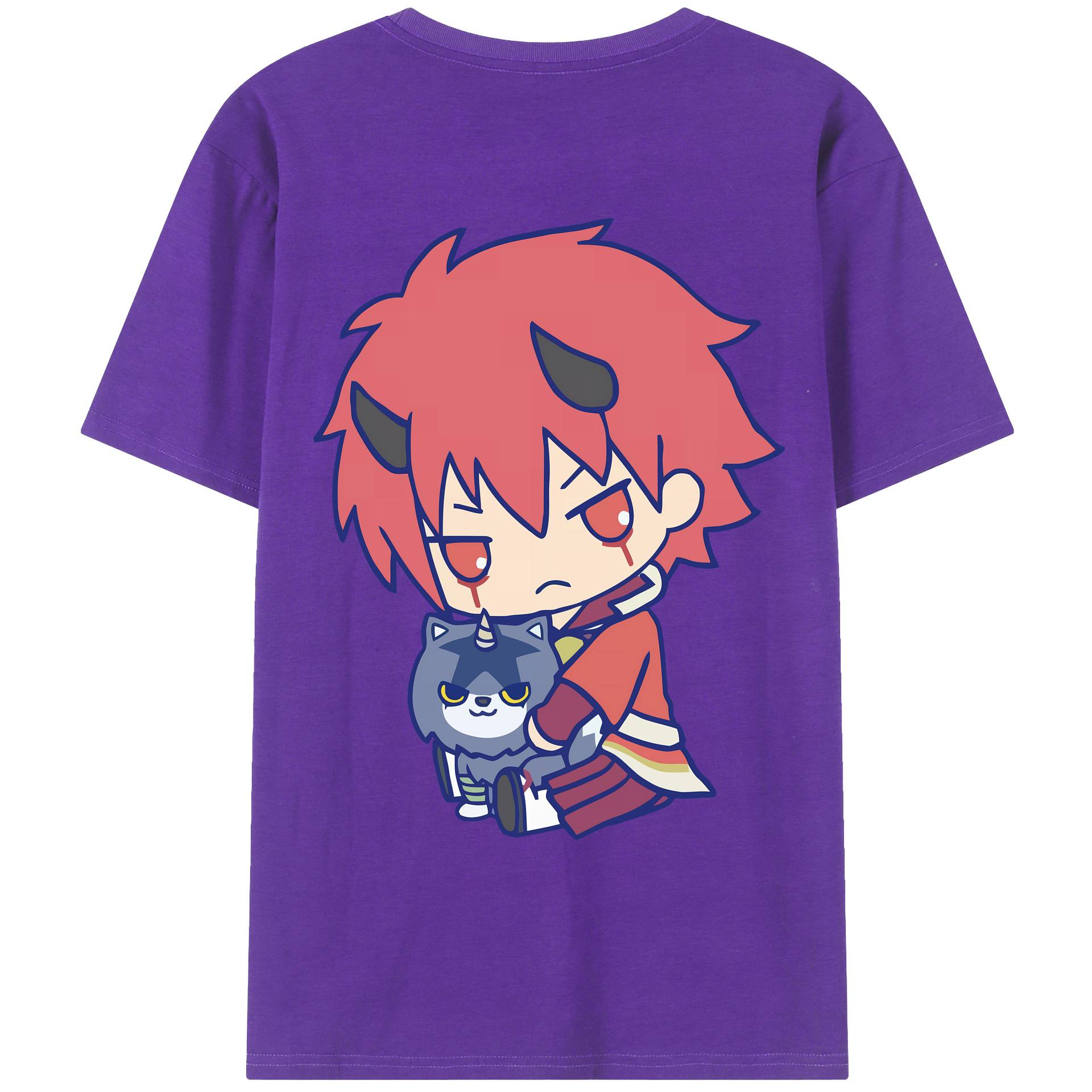 （画像用） 転スラ Regarding Reincarnated to Slime 綿100％ メンズ半袖Tシャツ（バックプリント） 通気性