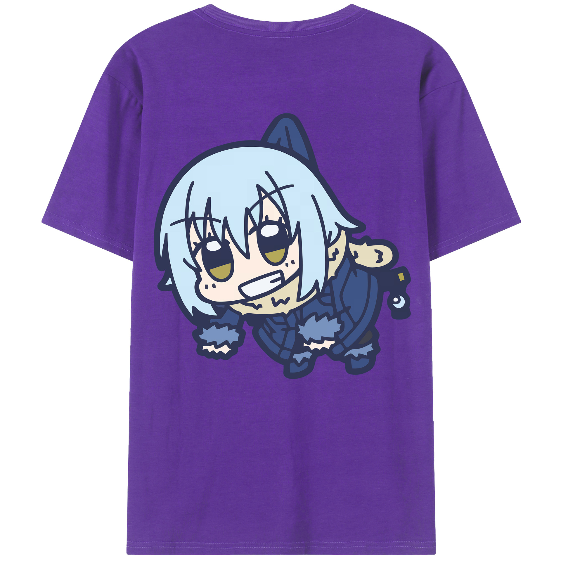 （画像用） 転スラ Regarding Reincarnated to Slime 綿100％ メンズ半袖Tシャツ（バックプリント） 通気性