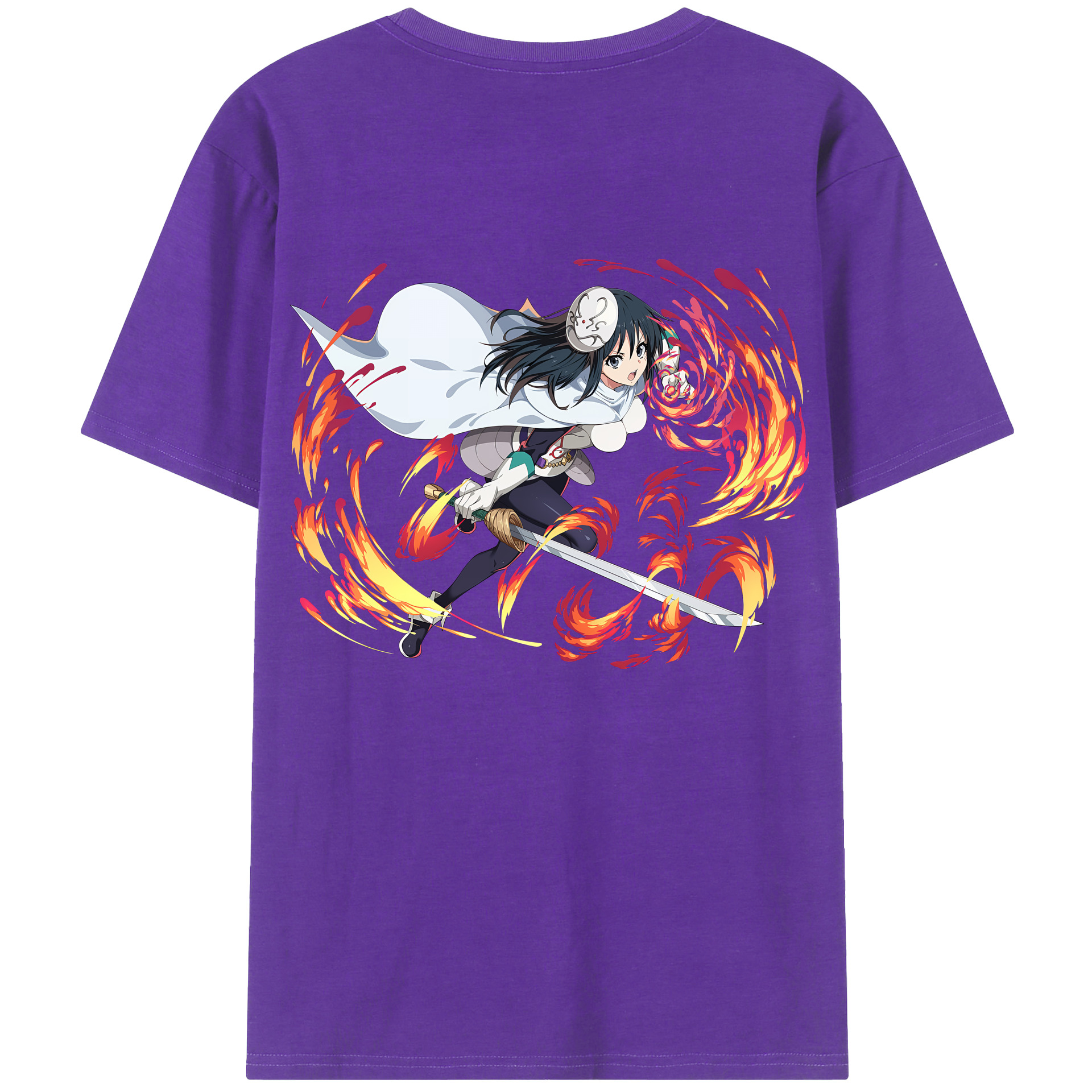 （画像用） 転スラ Regarding Reincarnated to Slime 綿100％ メンズ半袖Tシャツ（バックプリント） 通気性