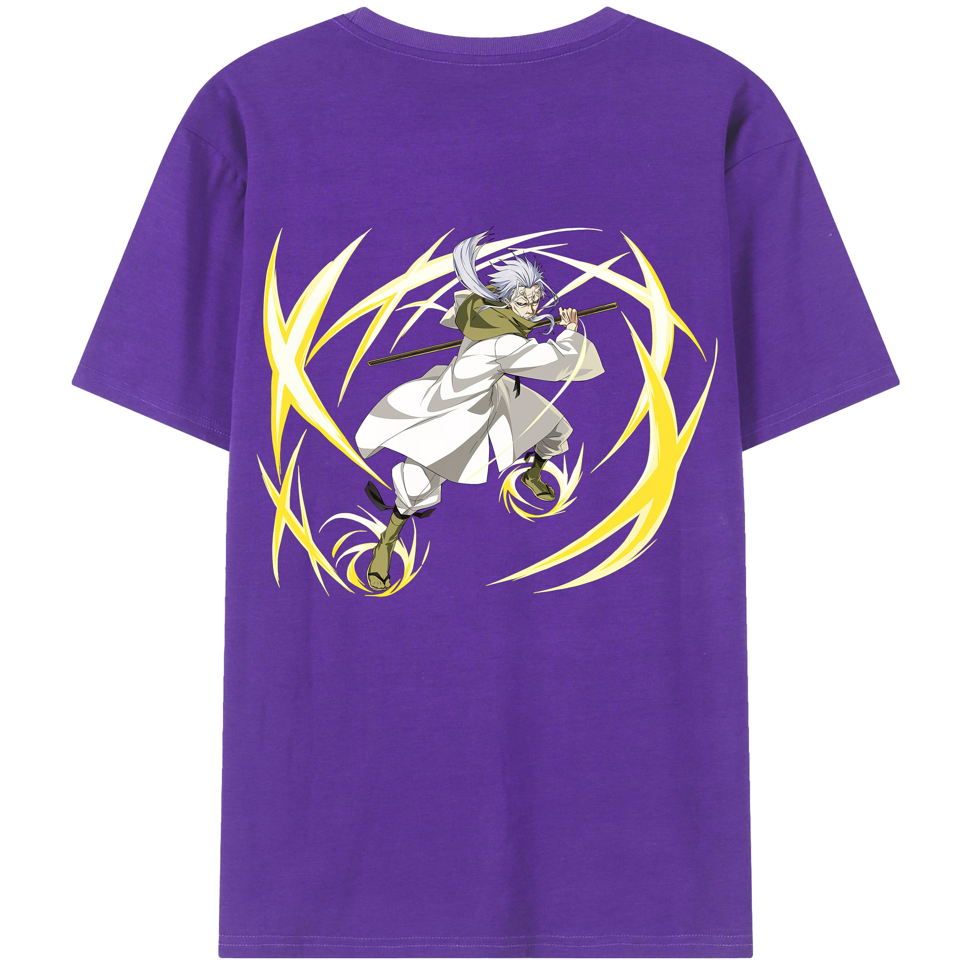 （画像用） 転スラ Regarding Reincarnated to Slime 綿100％ メンズ半袖Tシャツ（バックプリント） 通気性