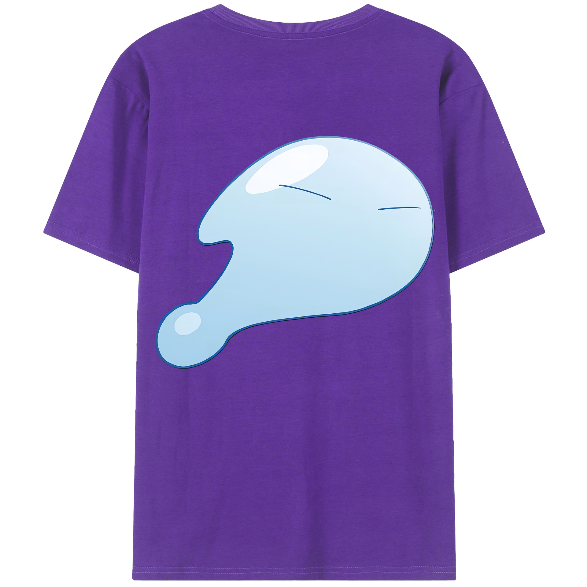 （画像用） 転スラ Regarding Reincarnated to Slime 綿100％ メンズ半袖Tシャツ（バックプリント） 通気性