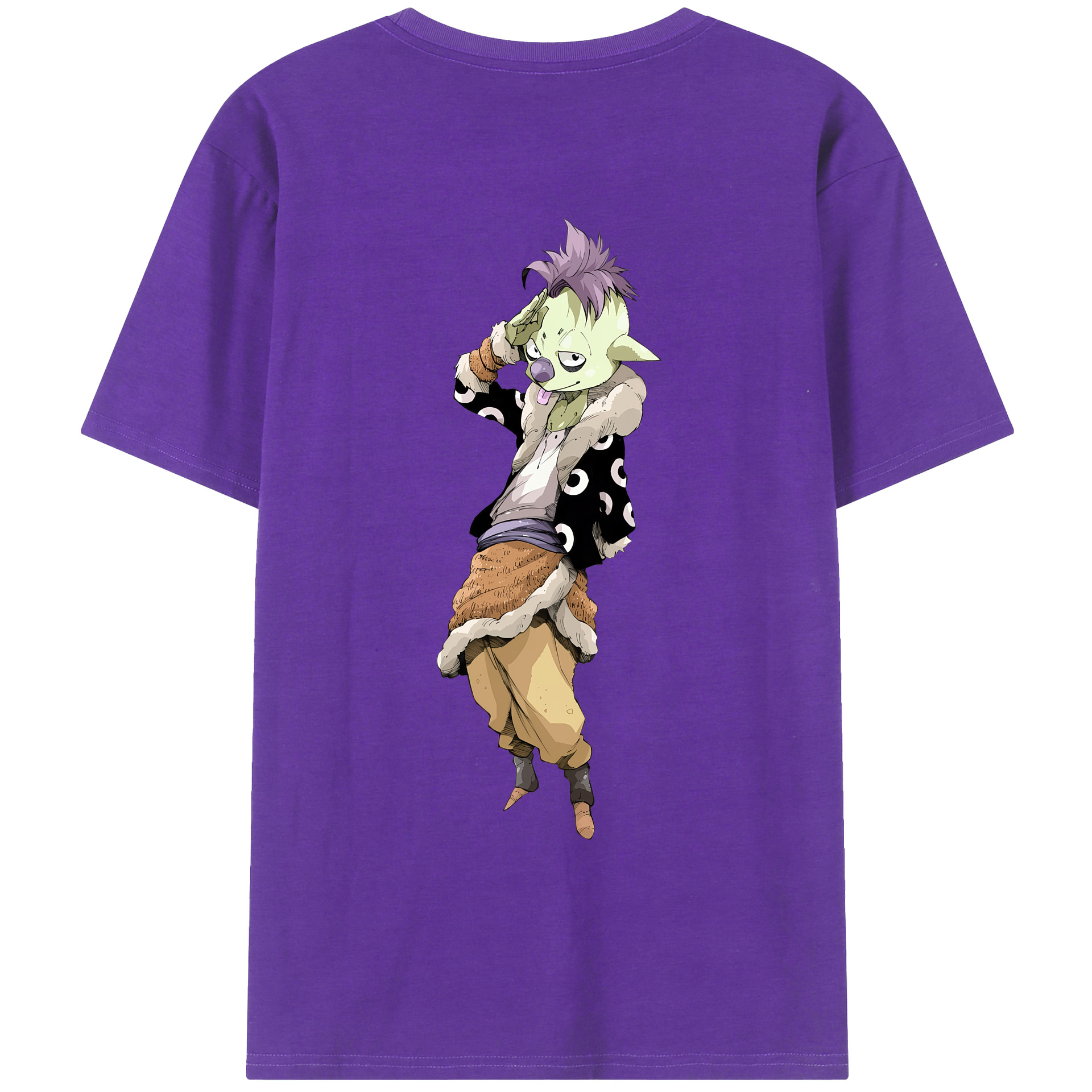 （画像用） 転スラ Regarding Reincarnated to Slime 綿100％ メンズ半袖Tシャツ（バックプリント） 通気性