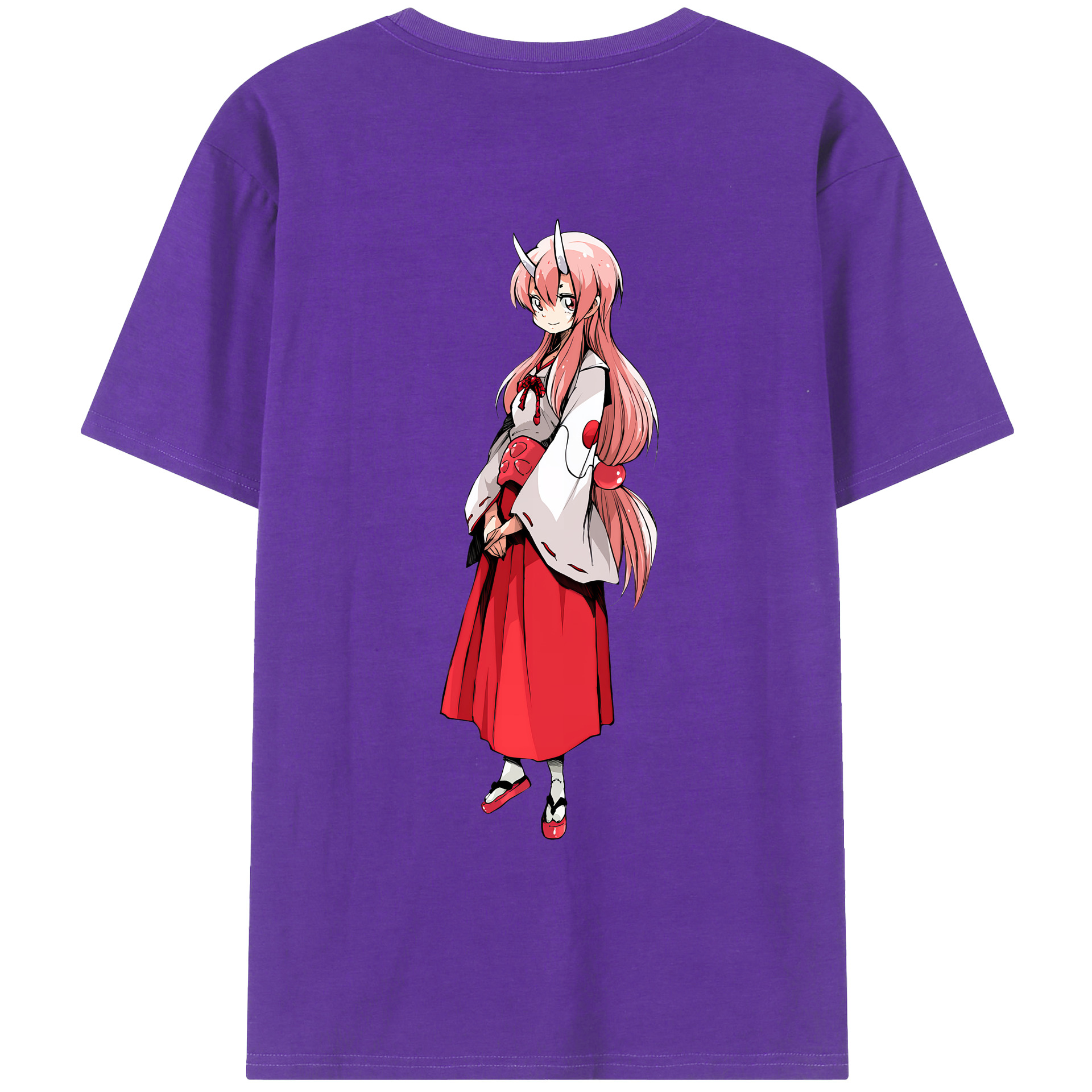 （画像用） 転スラ Regarding Reincarnated to Slime 綿100％ メンズ半袖Tシャツ（バックプリント） 通気性