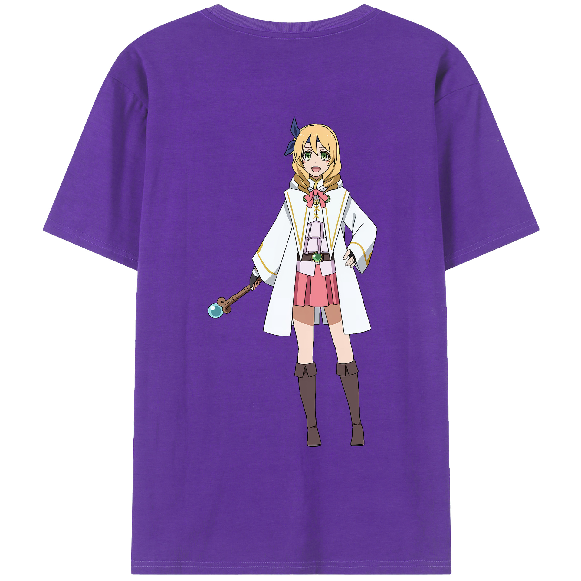 （画像用） 転スラ Regarding Reincarnated to Slime 綿100％ メンズ半袖Tシャツ（バックプリント） 通気性