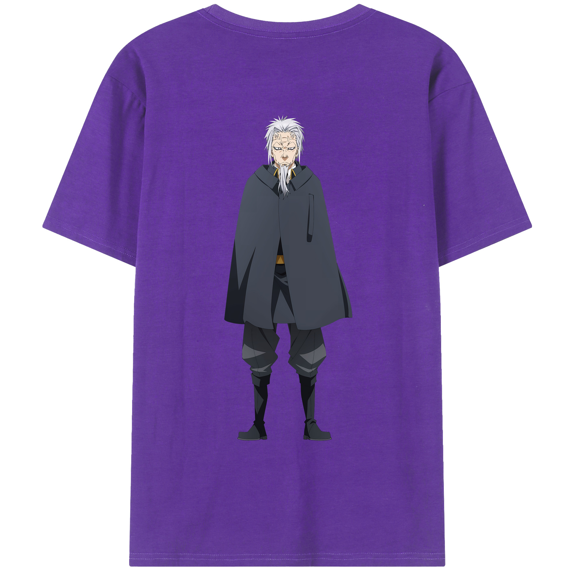 （画像用） 転スラ Regarding Reincarnated to Slime 綿100％ メンズ半袖Tシャツ（バックプリント） 通気性