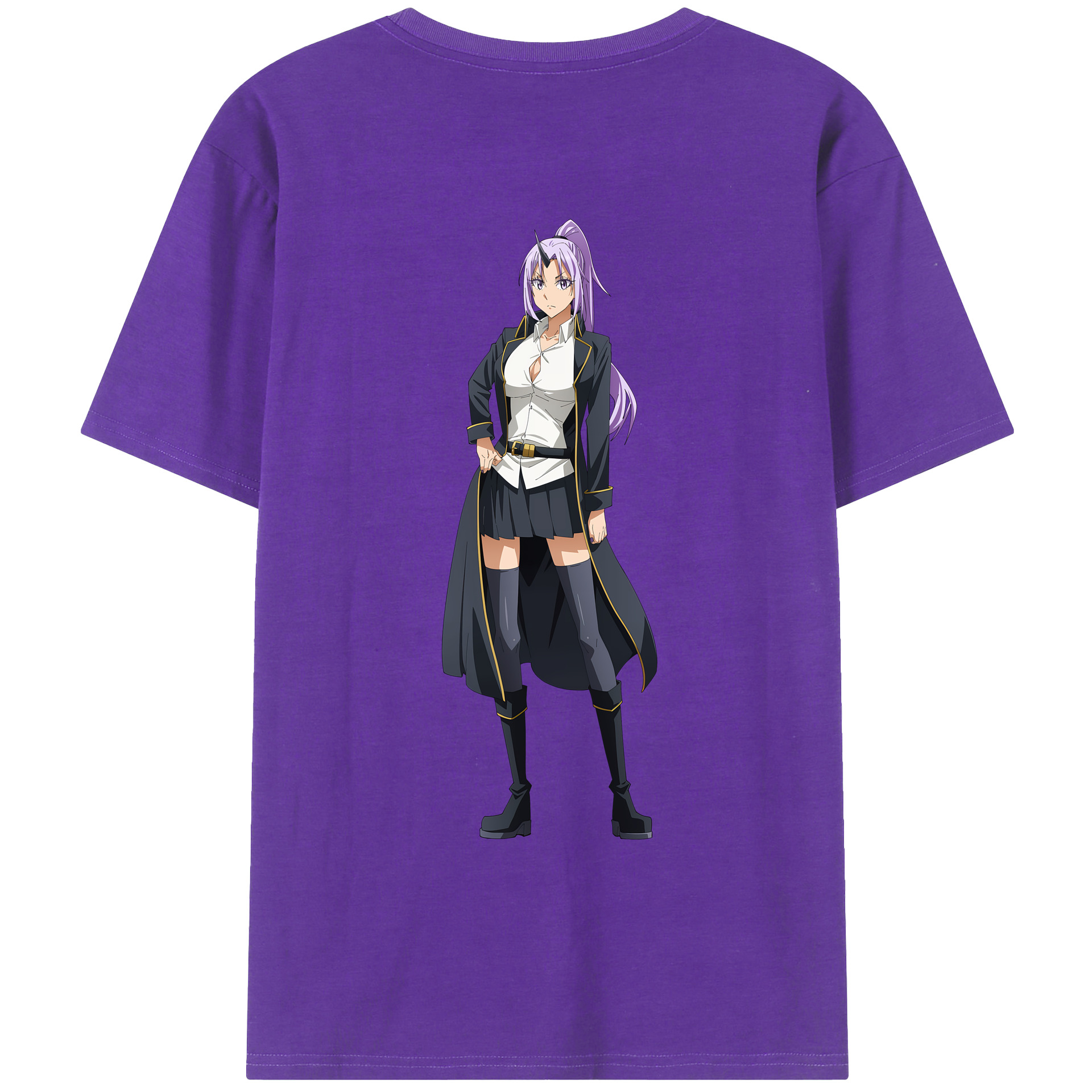 （画像用） 転スラ Regarding Reincarnated to Slime 綿100％ メンズ半袖Tシャツ（バックプリント） 通気性