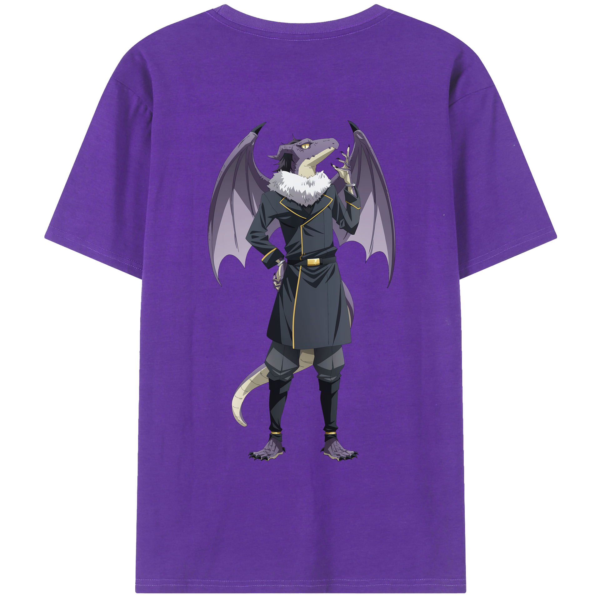 （画像用） 転スラ Regarding Reincarnated to Slime 綿100％ メンズ半袖Tシャツ（バックプリント） 通気性