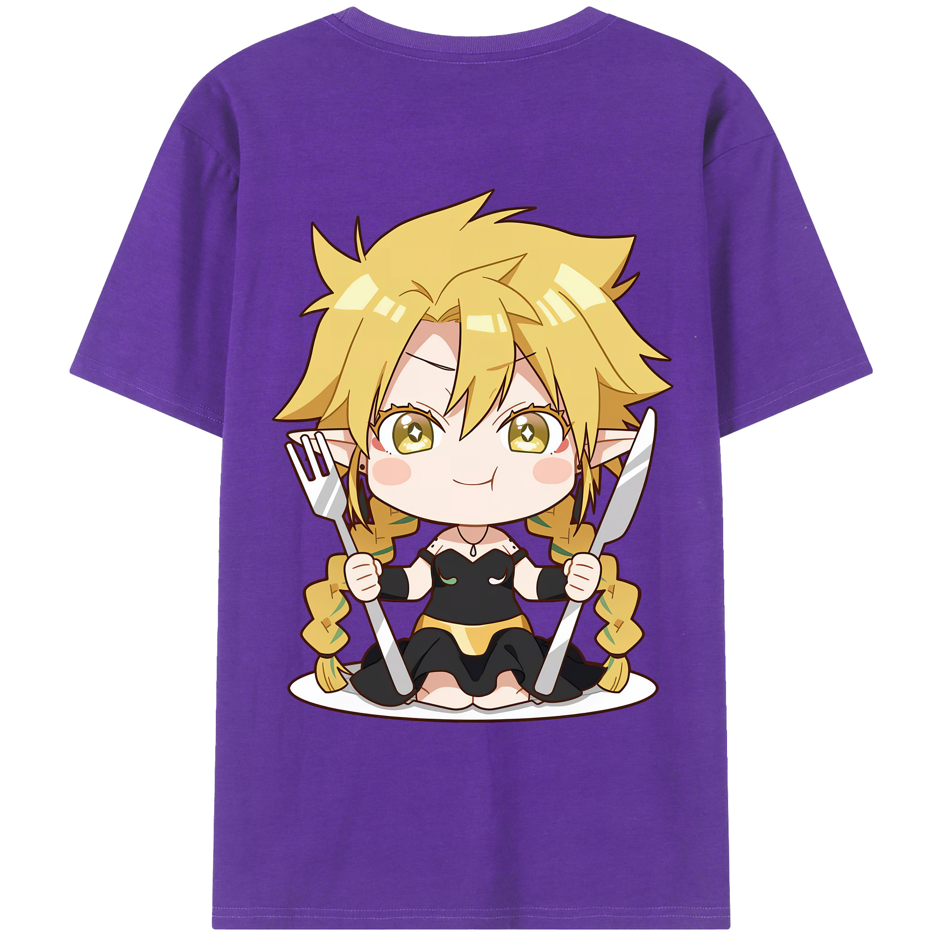 （画像用） 転スラ Regarding Reincarnated to Slime 綿100％ メンズ半袖Tシャツ（バックプリント） 通気性
