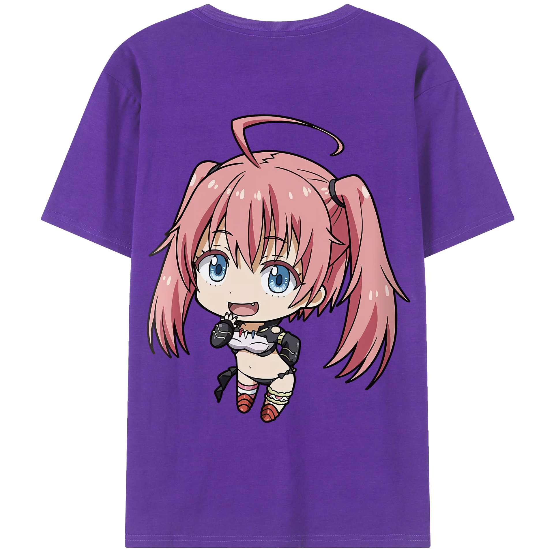 （画像用） 転スラ Regarding Reincarnated to Slime 綿100％ メンズ半袖Tシャツ（バックプリント） 通気性