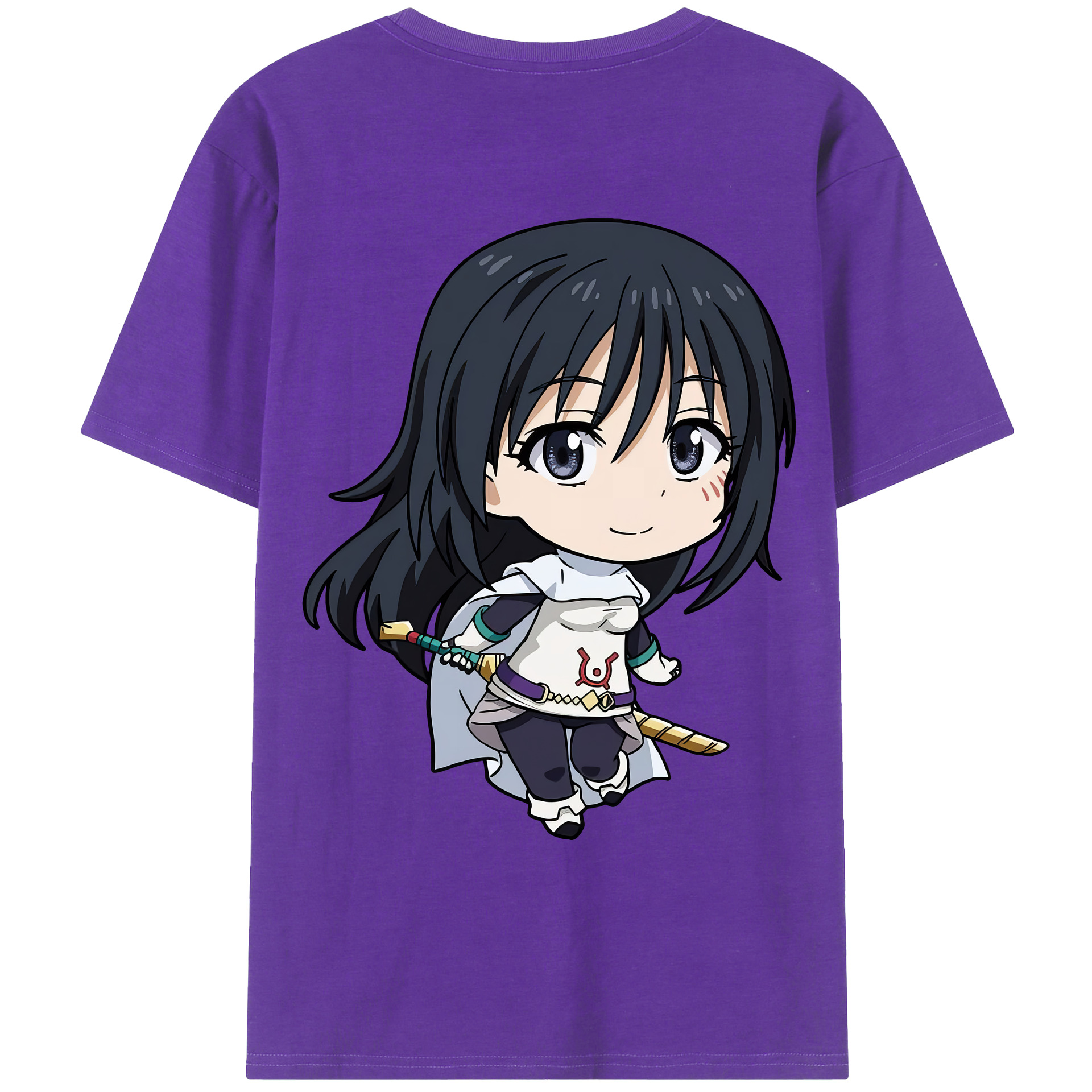 （画像用） 転スラ Regarding Reincarnated to Slime 綿100％ メンズ半袖Tシャツ（バックプリント） 通気性
