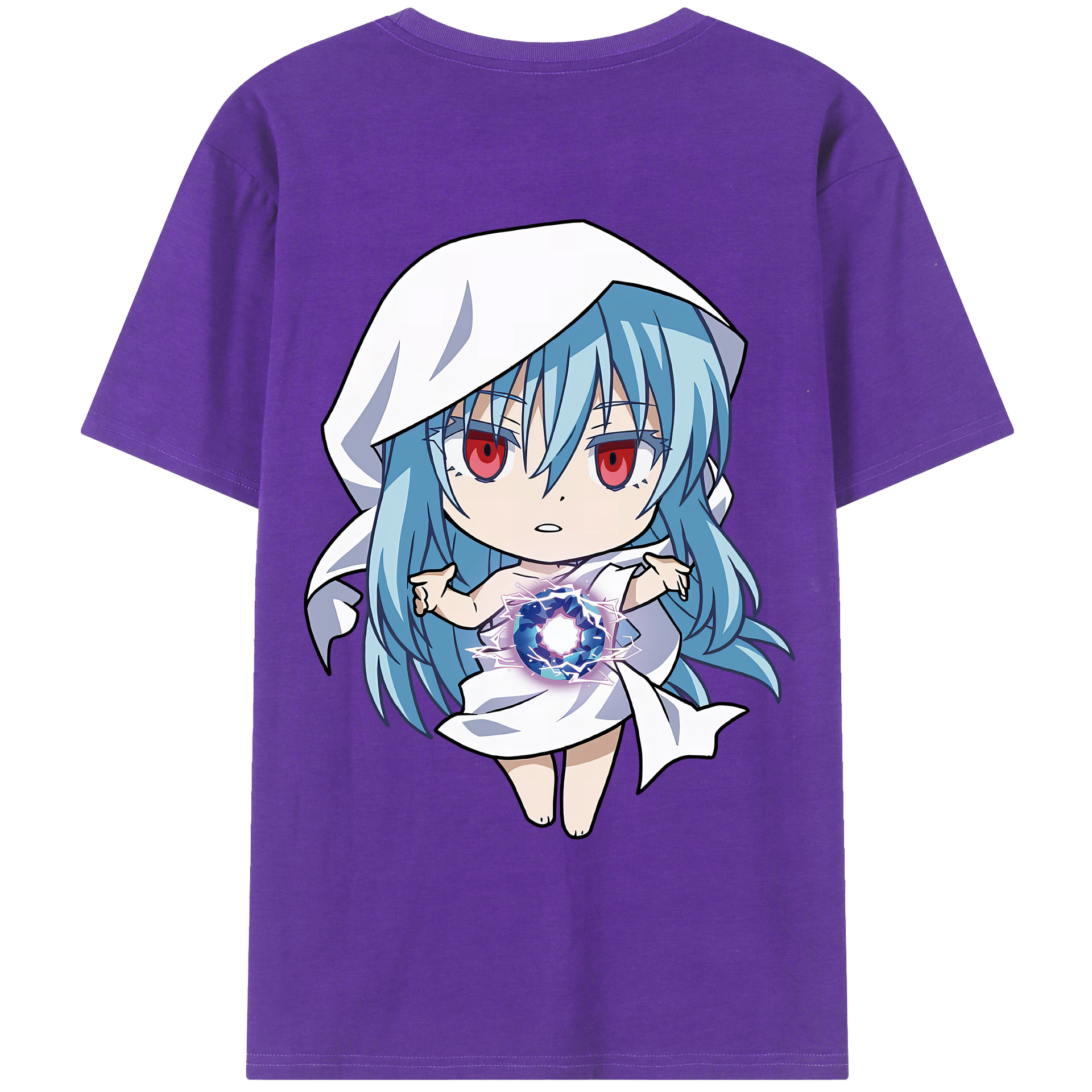 （画像用） 転スラ Regarding Reincarnated to Slime 綿100％ メンズ半袖Tシャツ（バックプリント） 通気性