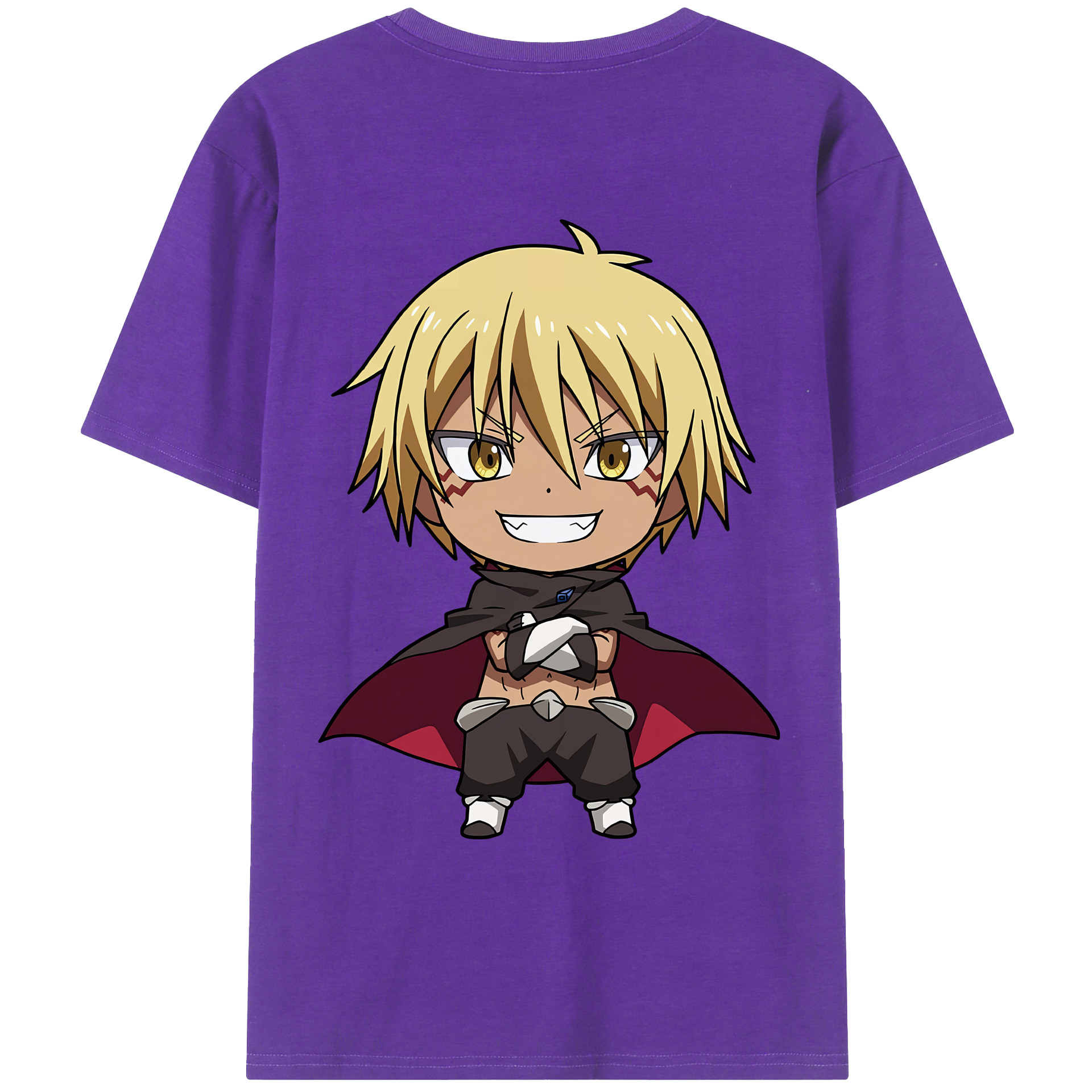（画像用） 転スラ Regarding Reincarnated to Slime 綿100％ メンズ半袖Tシャツ（バックプリント） 通気性