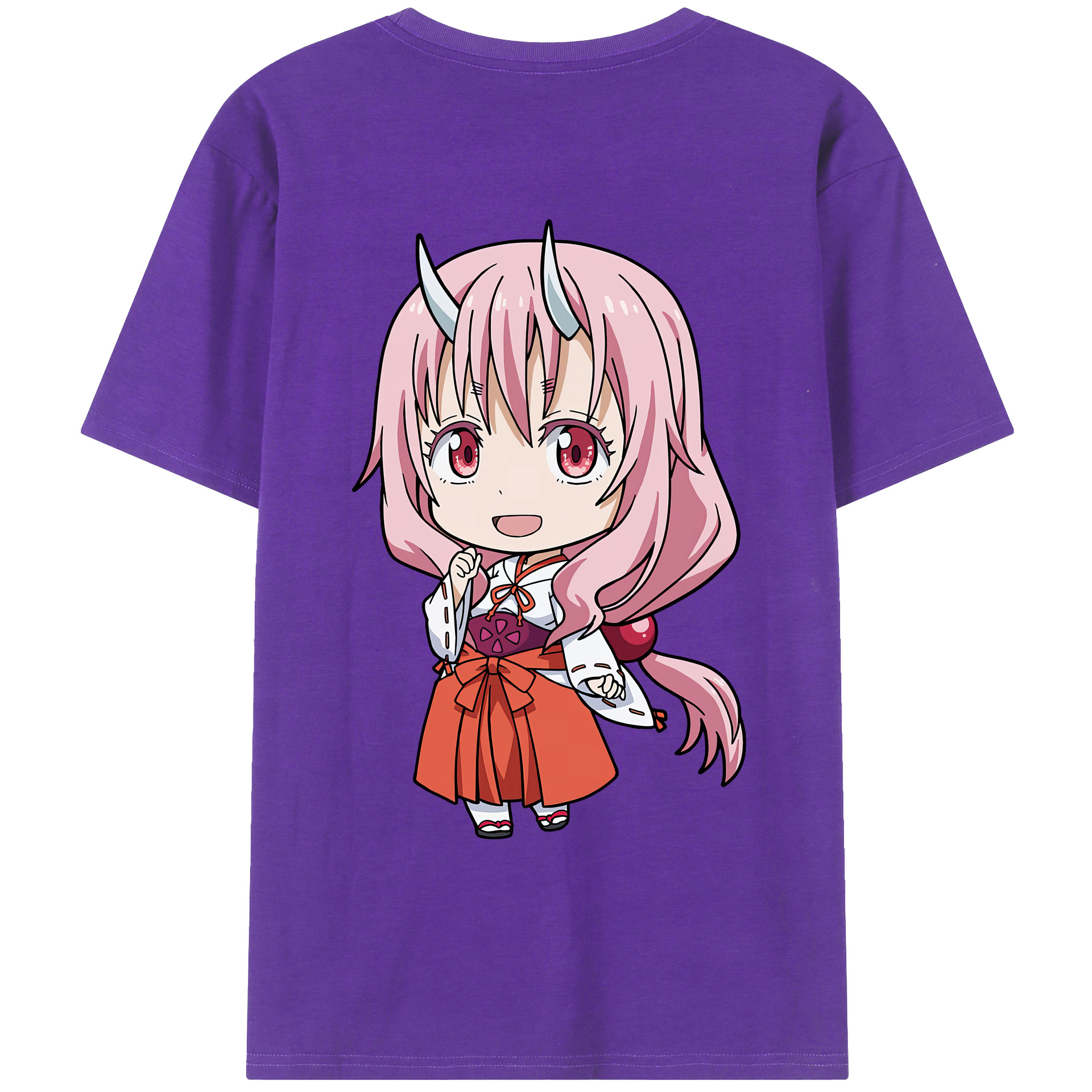 （画像用） 転スラ Regarding Reincarnated to Slime 綿100％ メンズ半袖Tシャツ（バックプリント） 通気性