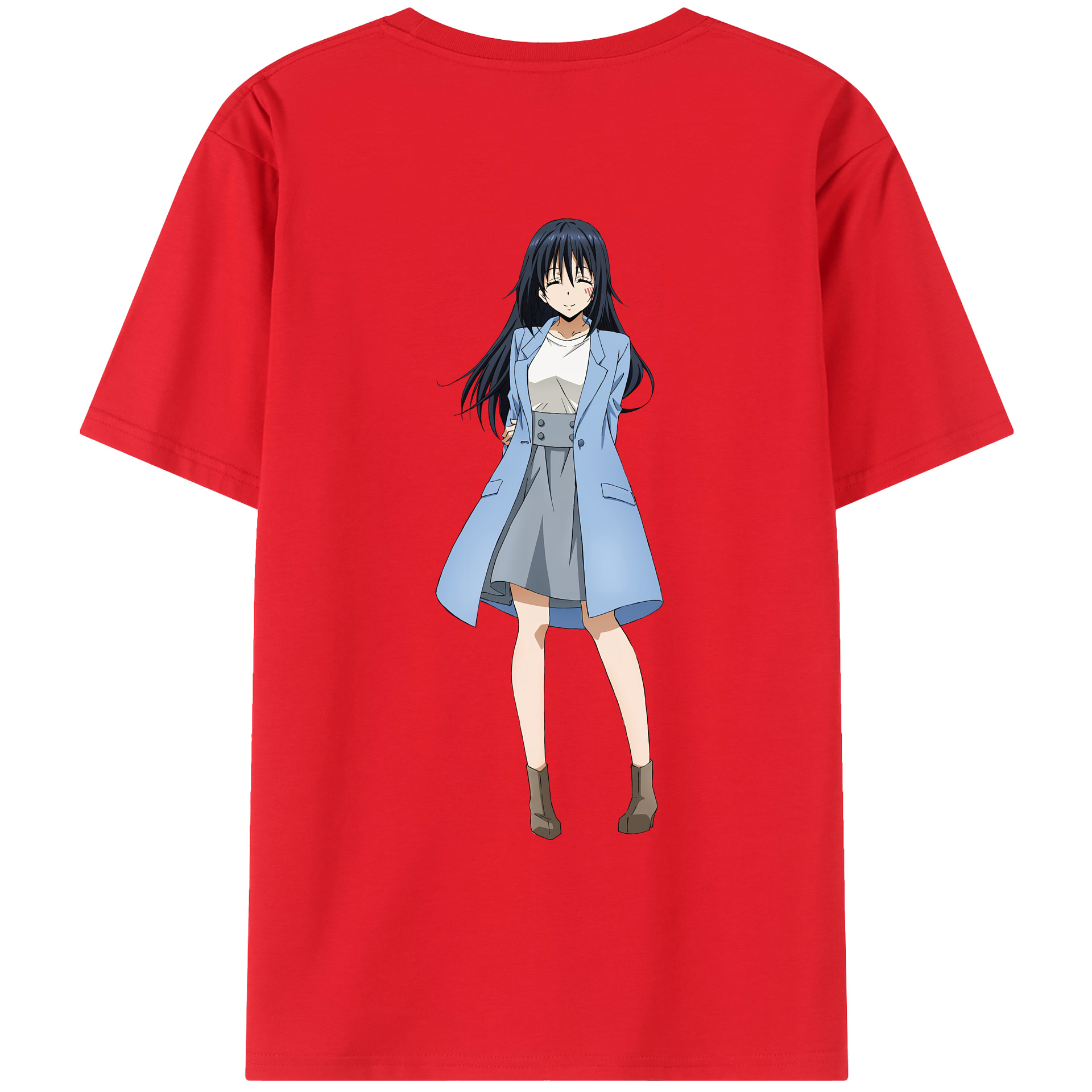 （画像用） 転スラ Regarding Reincarnated to Slime 綿100％ メンズ半袖Tシャツ（バックプリント） 通気性