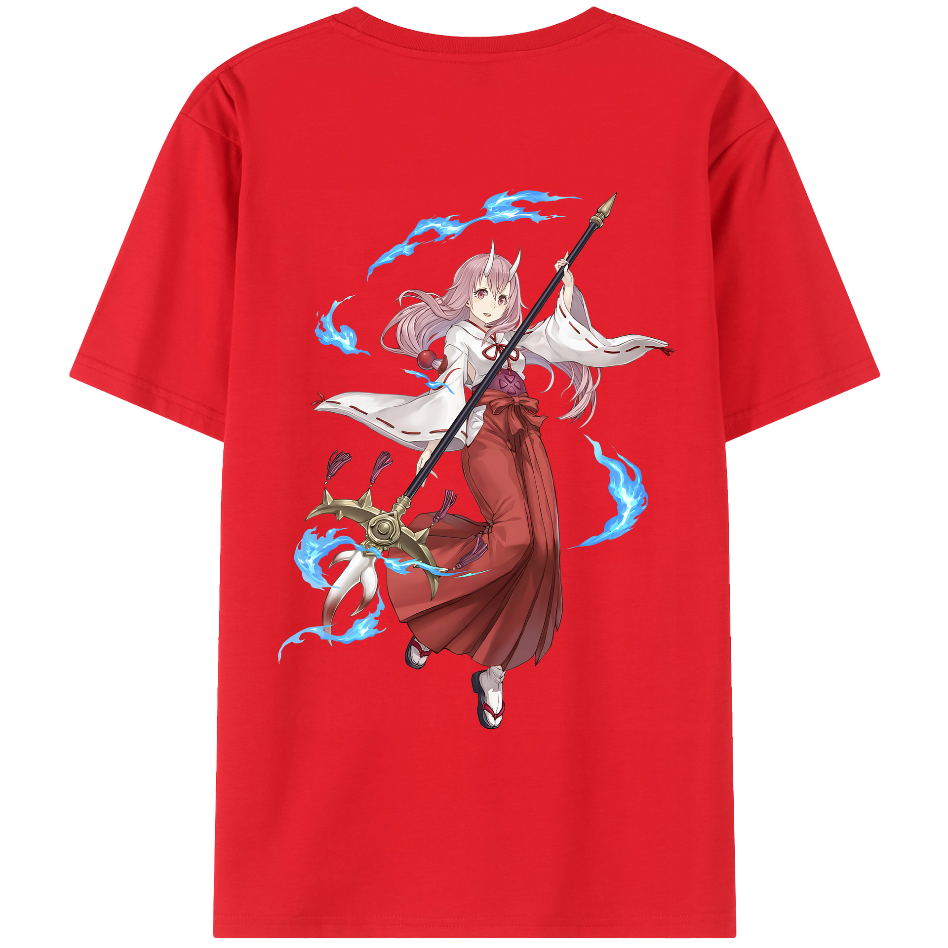 （画像用） 転スラ Regarding Reincarnated to Slime 綿100％ メンズ半袖Tシャツ（バックプリント） 通気性