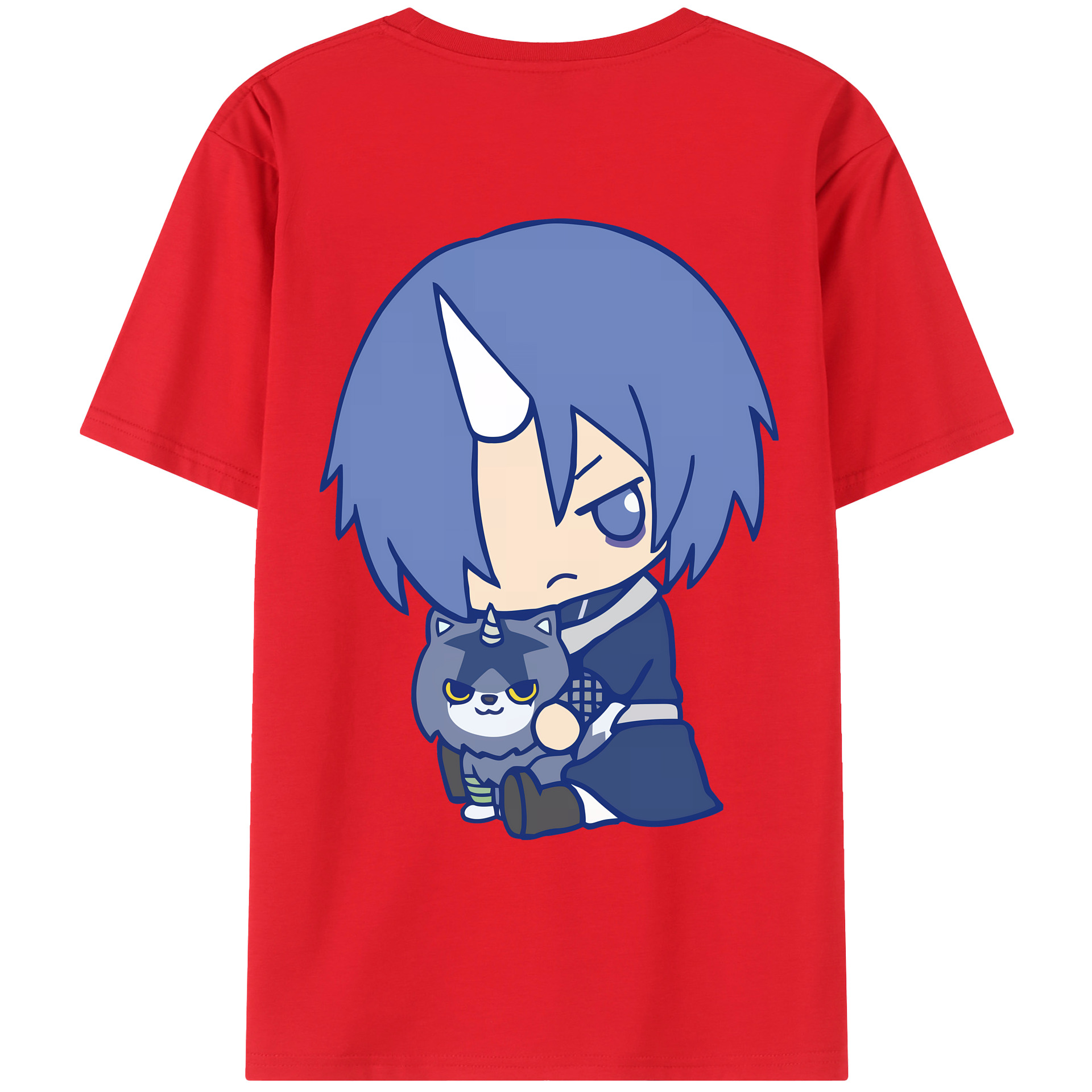 （画像用） 転スラ Regarding Reincarnated to Slime 綿100％ メンズ半袖Tシャツ（バックプリント） 通気性